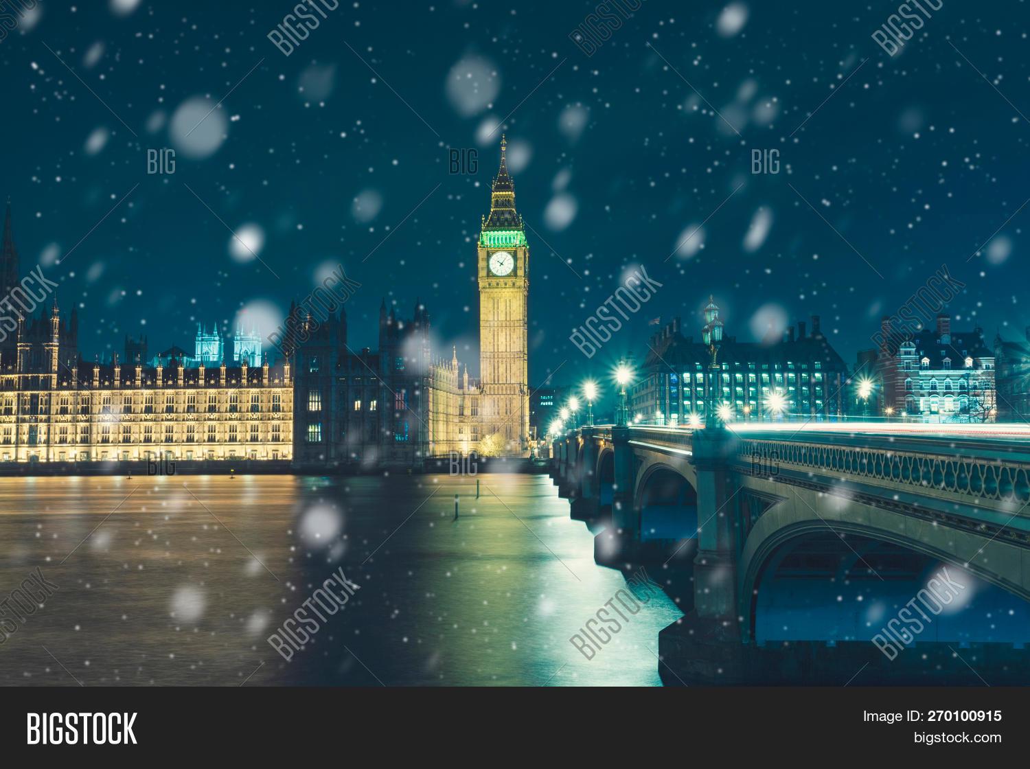 1500x1120 London at winter, Snow in London, Big Ben At Night, London, UK image &. 270100915