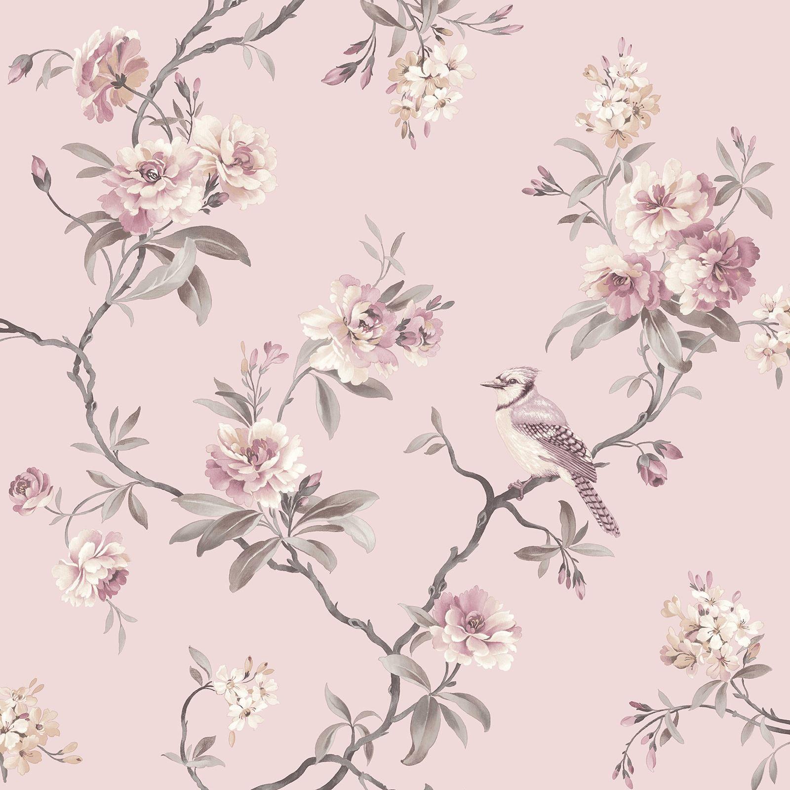 1600x1600 Shabby Chic Floral Wallpaper in Various Designs Wall Decor FD40766