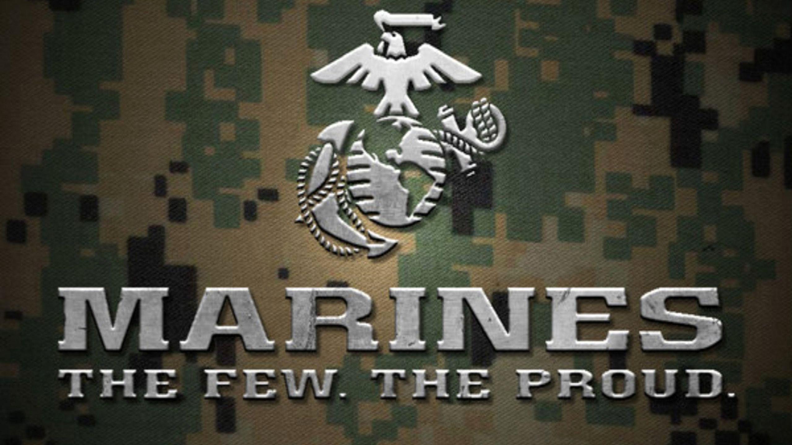 2560x1440 Marines Logo Wallpaper Camo
