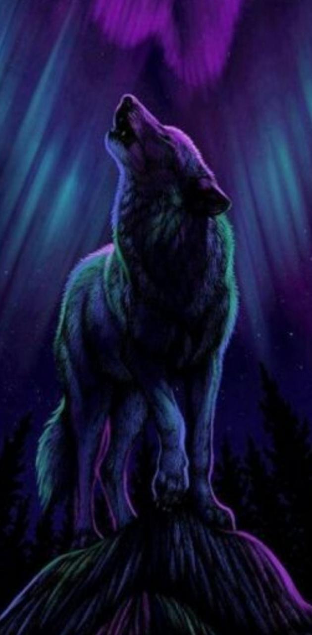 630x1280 Light spirit wolf wallpaper