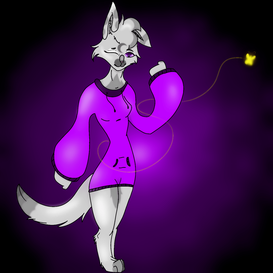 960x960 purple Galaxy spirit wolf ART street
