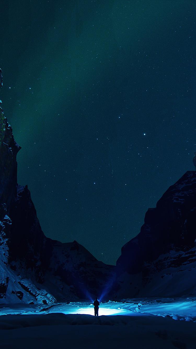 750x1334 Winter Dark Night Mountain Nature Wallpaper