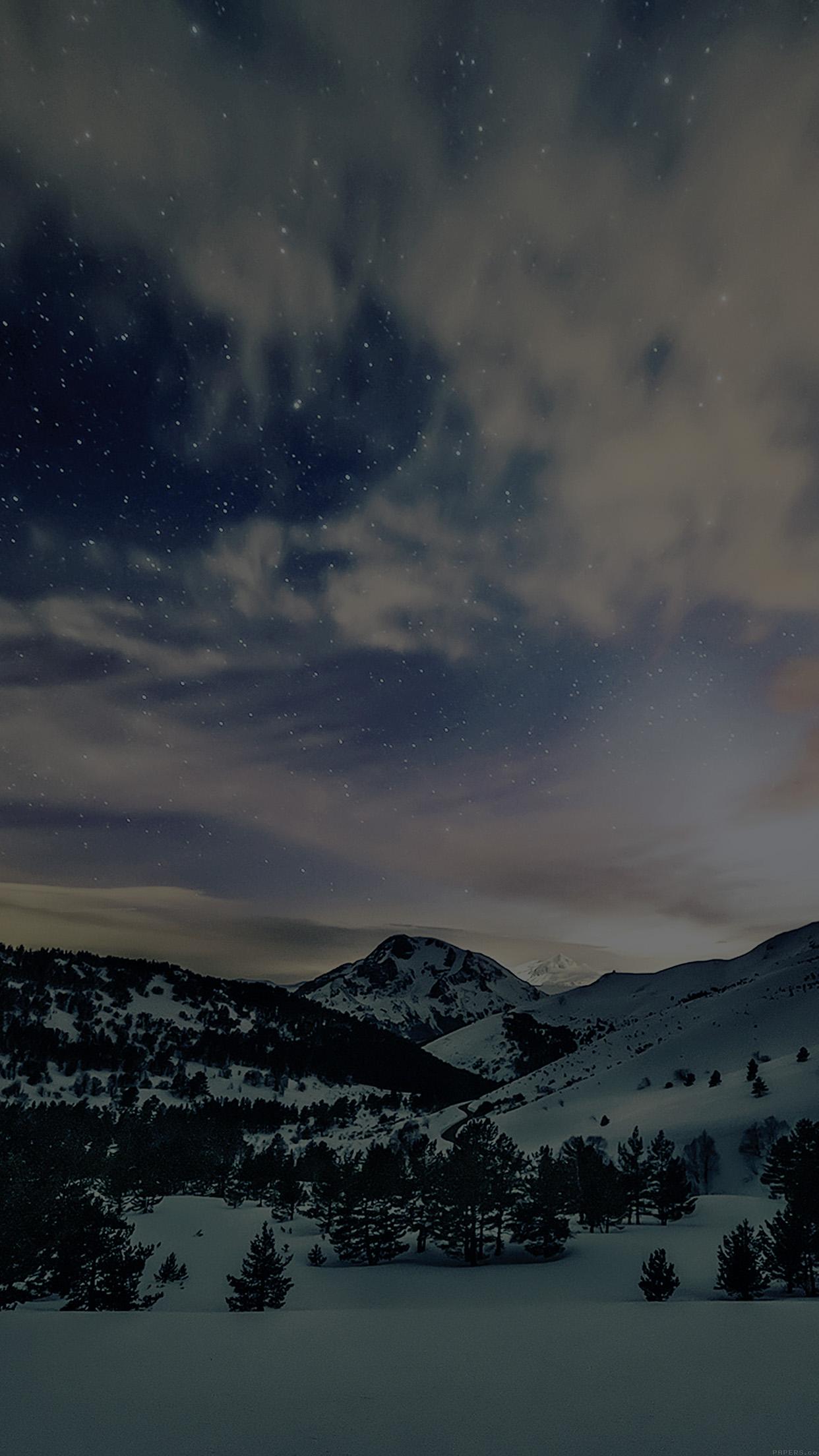 1242x2208 aurora star sky snow dark night mountain winter nature