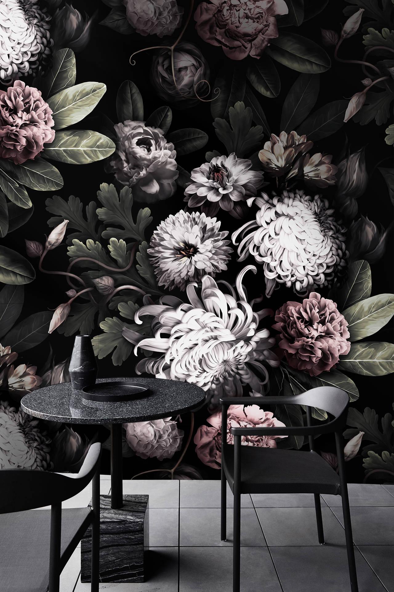 1280x1920 Dark Floral Wallpaper, floral peonies wallpaper, dark flowers, Peony