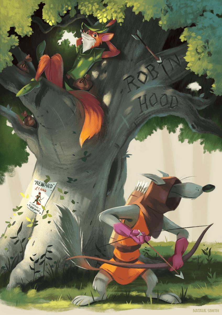 848x1200 Natalie Smith sister is big fan of Disney's Robin Hood, so for her birthday I did an illustration for h. Disney fan art, Disney art, Disney image