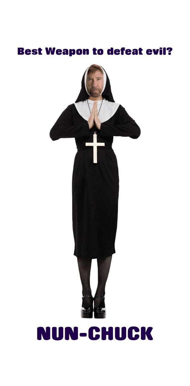 630x1280 Nun Chuck Funny Wallpaper