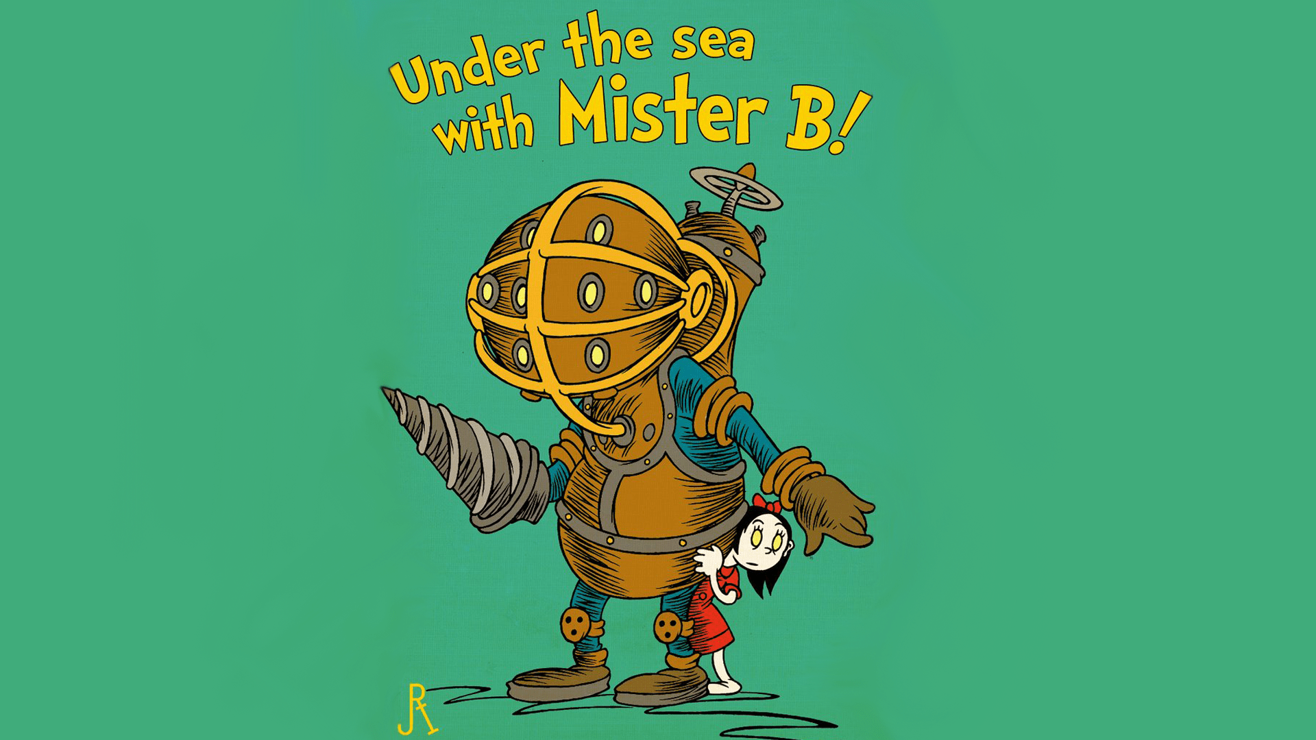 1920x1080 Video Games BioShock Big Daddy Humor Wallpaper:1920x1080