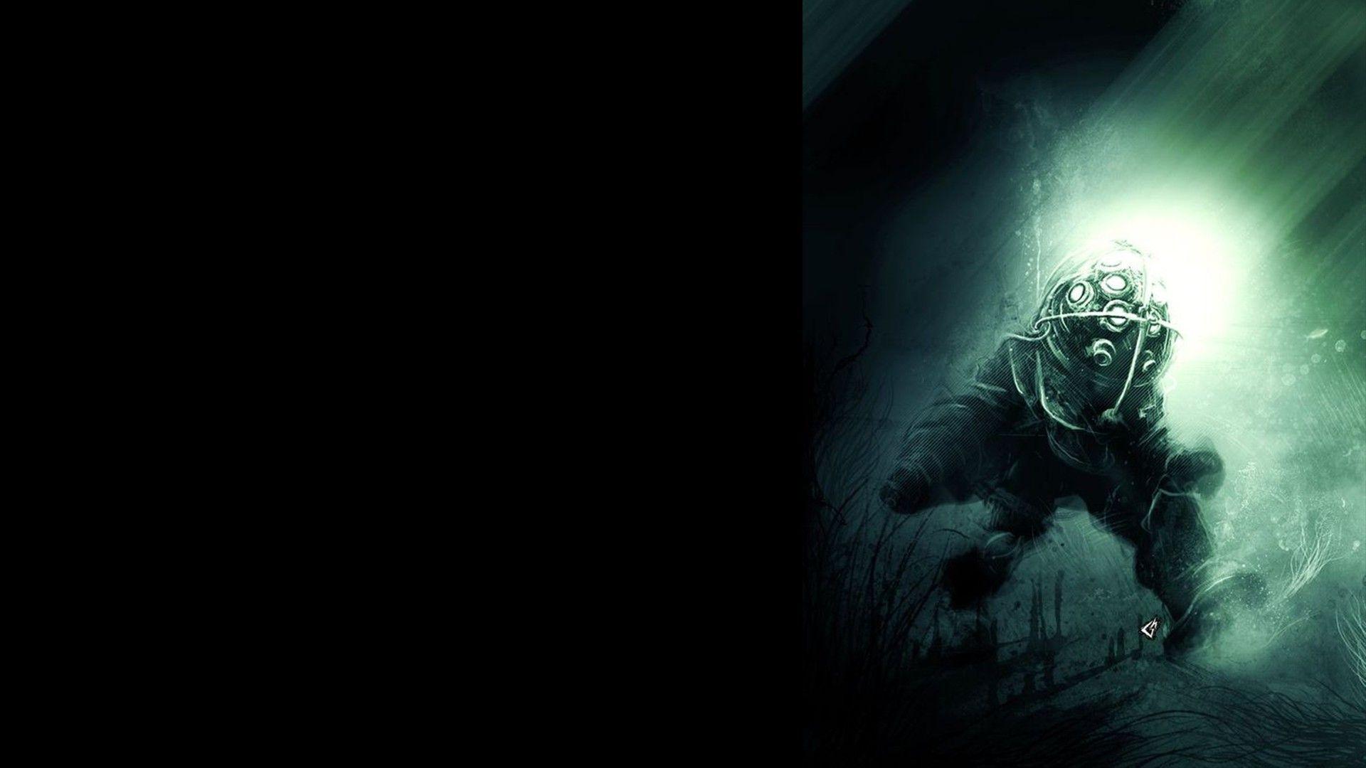 1920x1080 video games, minimalistic, Big Daddy, Little Sister, BioShock