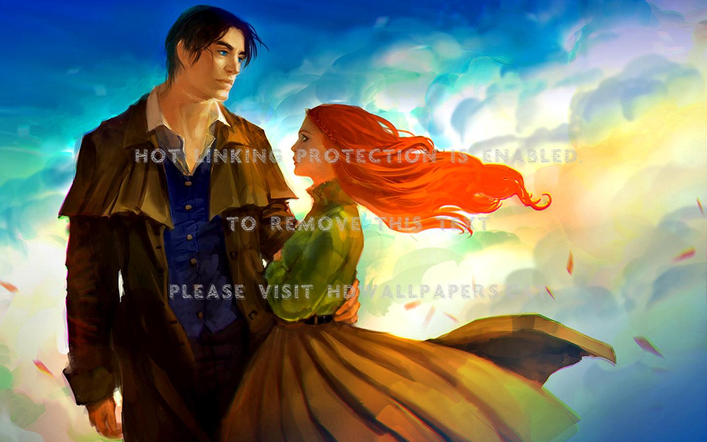 1440x900 wuthering heights women redhead fantasy