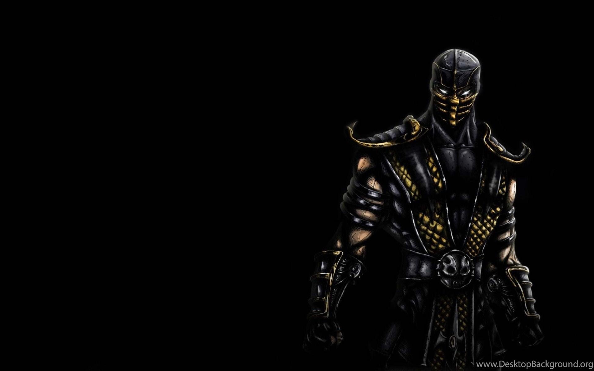 1920x1200 Dark Background Ninja Scorpion Mortal Kombat HD Wallpaper Desktop Background