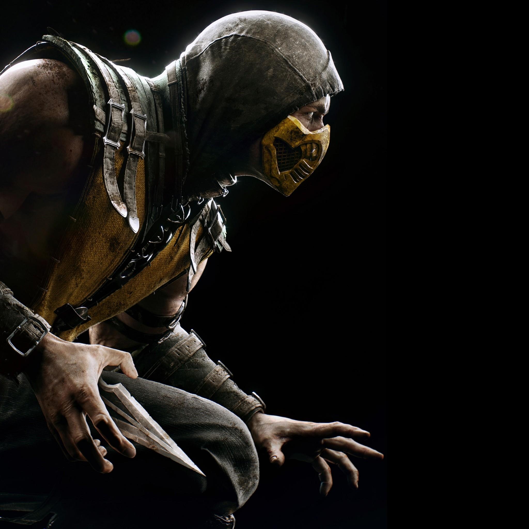 2048x2048 Preview wallpaper mortal kombat x, scorpio, ninja, pose 2048×2048