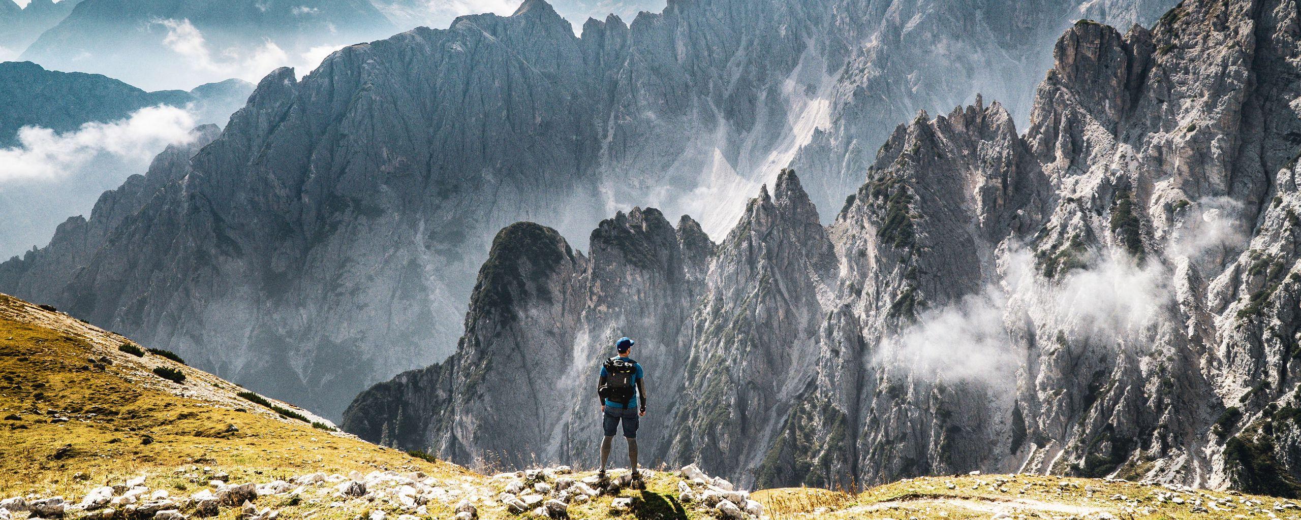2560x1024 Download wallpaper 2560x1024 loneliness, mountains, travel, tourism, italy ultrawide monitor HD background