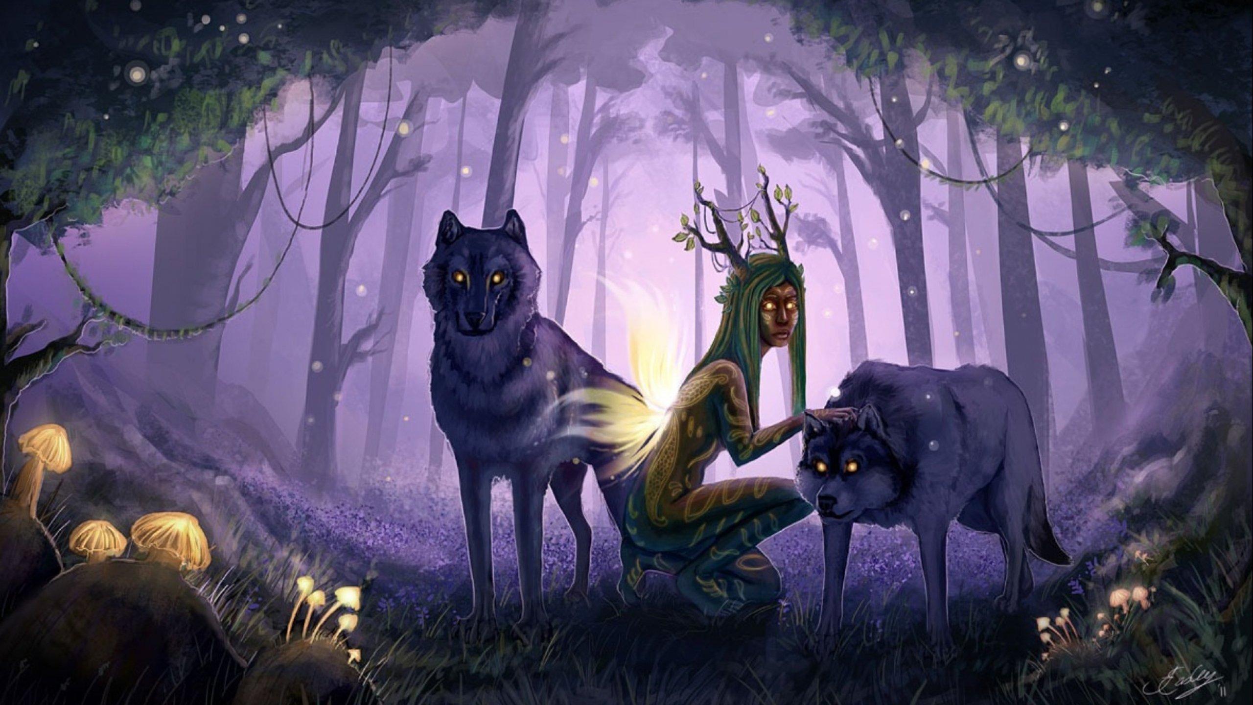 2560x1440 art, Artwork, Fantasy, Magical, Forest, Original, Magic, Creature Wallpaper HD / Desktop and Mobile Background