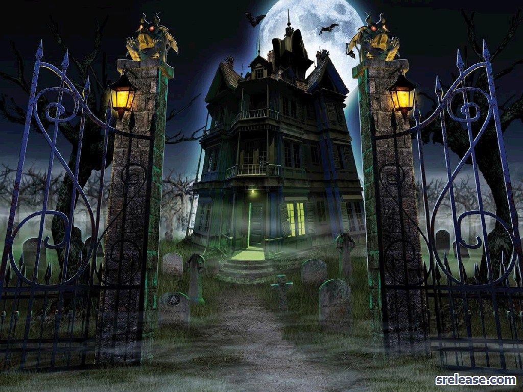 1024x768 Haunted House. Haunted House screen saver screensaver. Scary houses, Creepy houses, Haunted castle