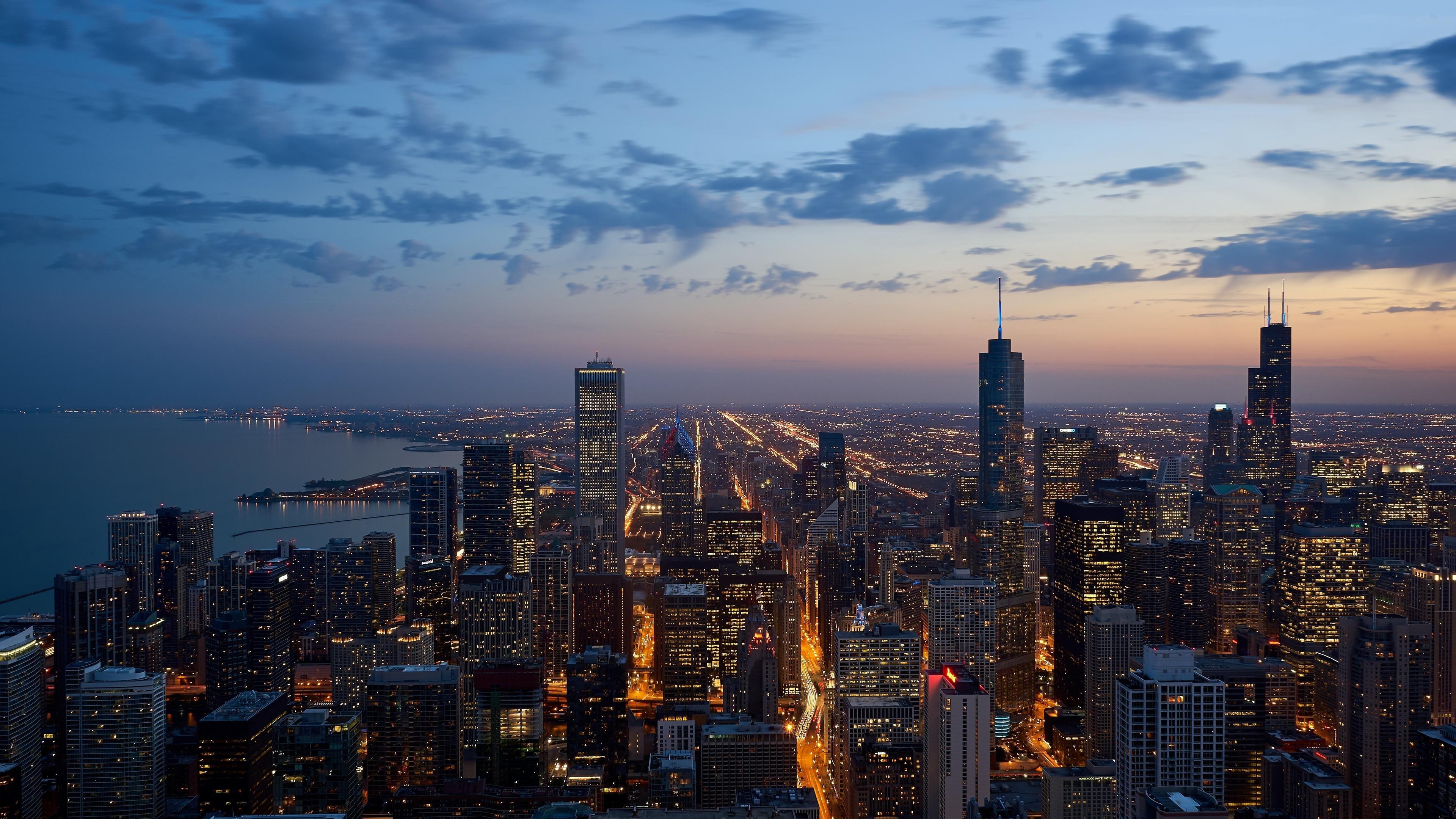 3840x2160 Skyscrapers In Night City Wallpaper For Laptop