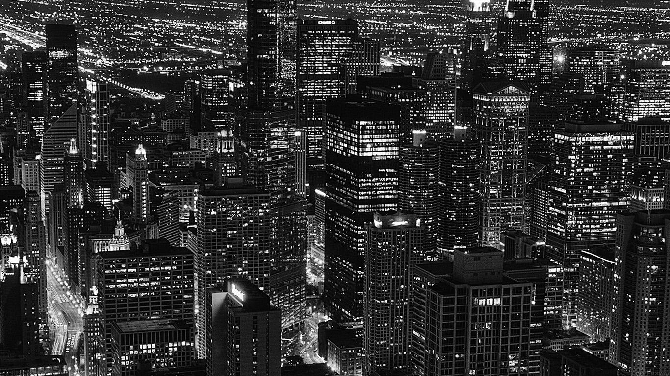 1366x768 wallpaper for desktop, laptop. city view night dark bw