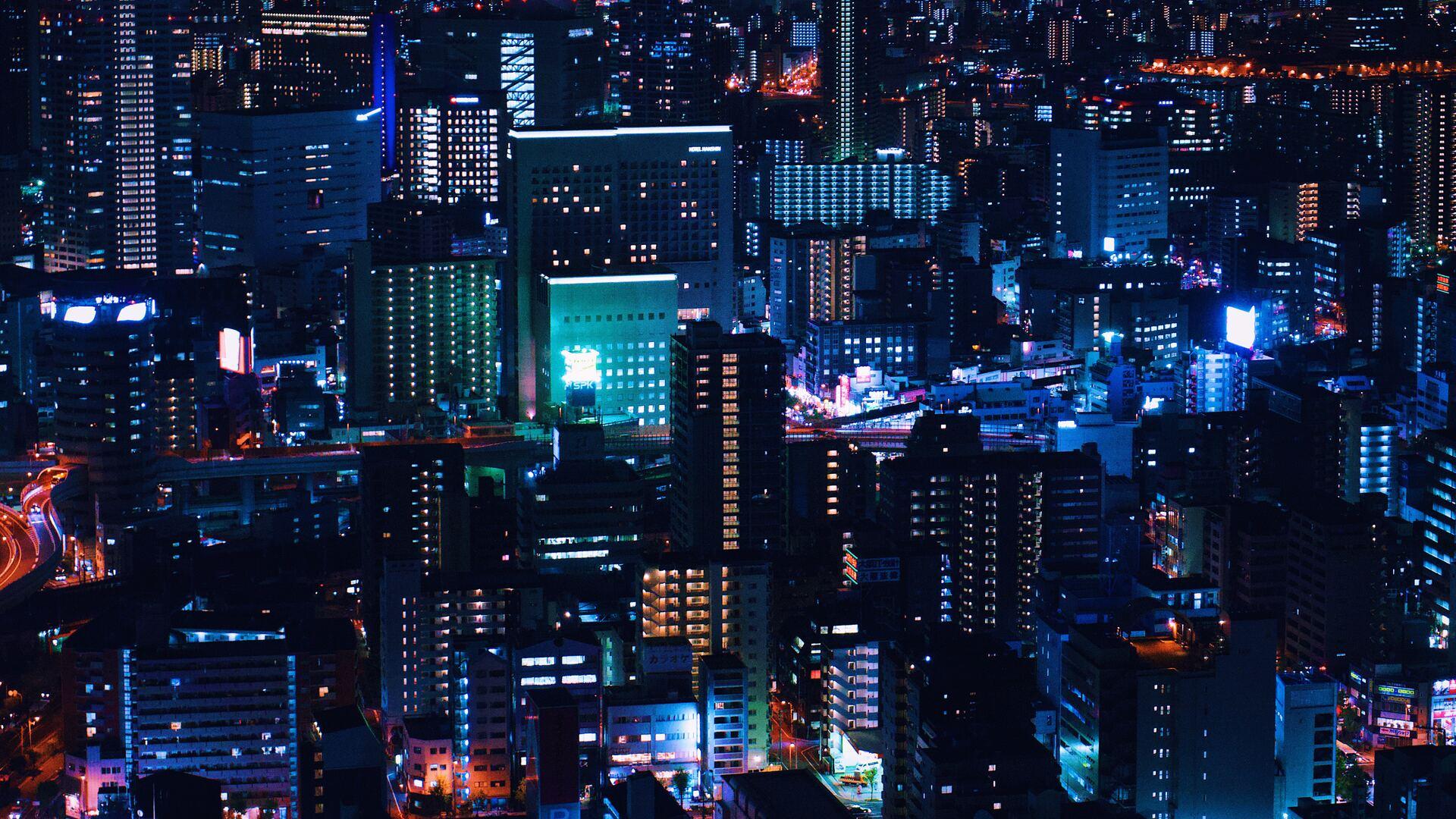 1920x1080 Urban Night City Down Town 5k Laptop Full HD 1080P HD 4k Wallpaper, Image, Background, Photo and Picture