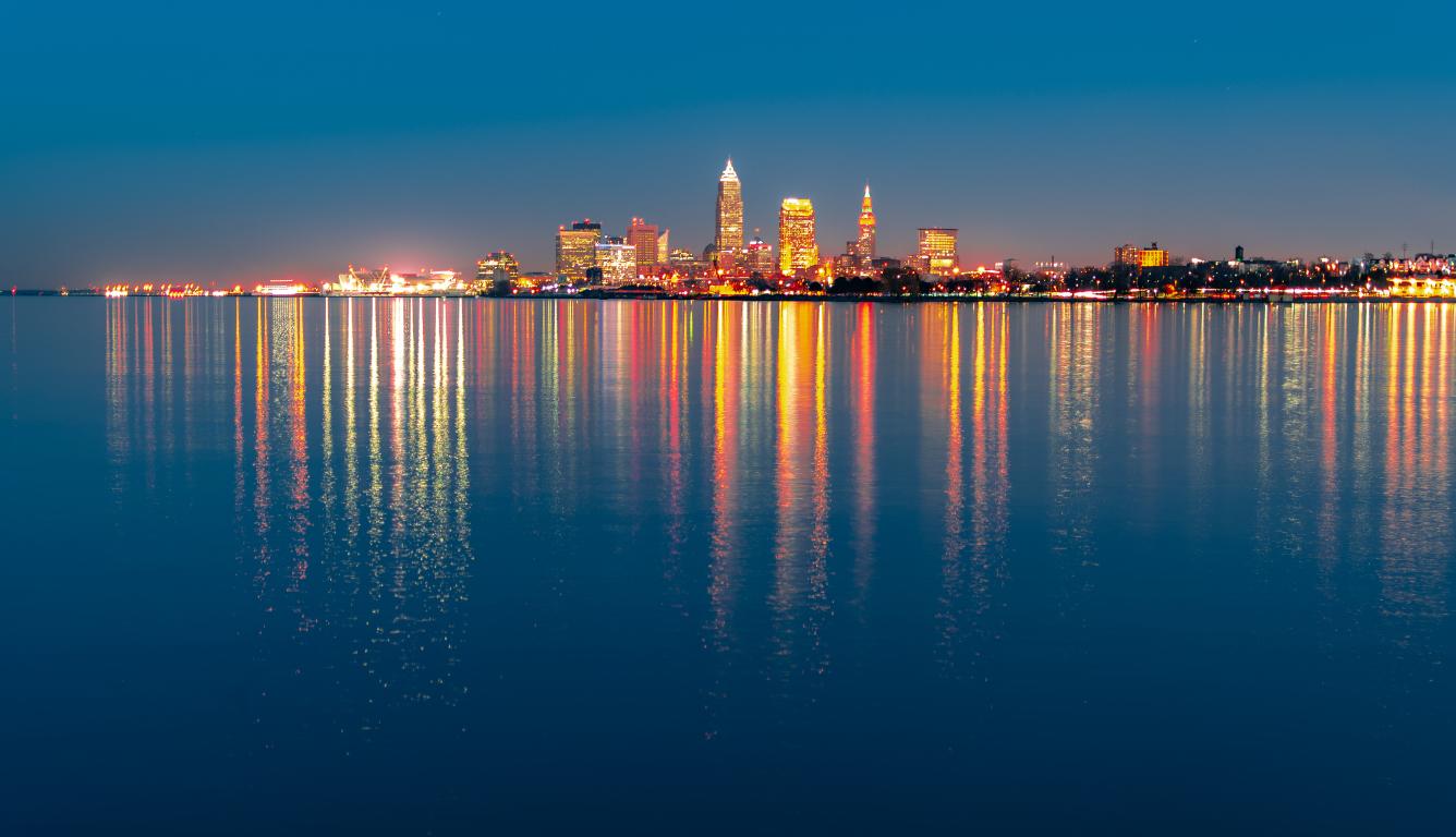 1336x768 Cleveland City Night Light HD Laptop Wallpaper, HD City 4K Wallpaper, Image, Photo and Background