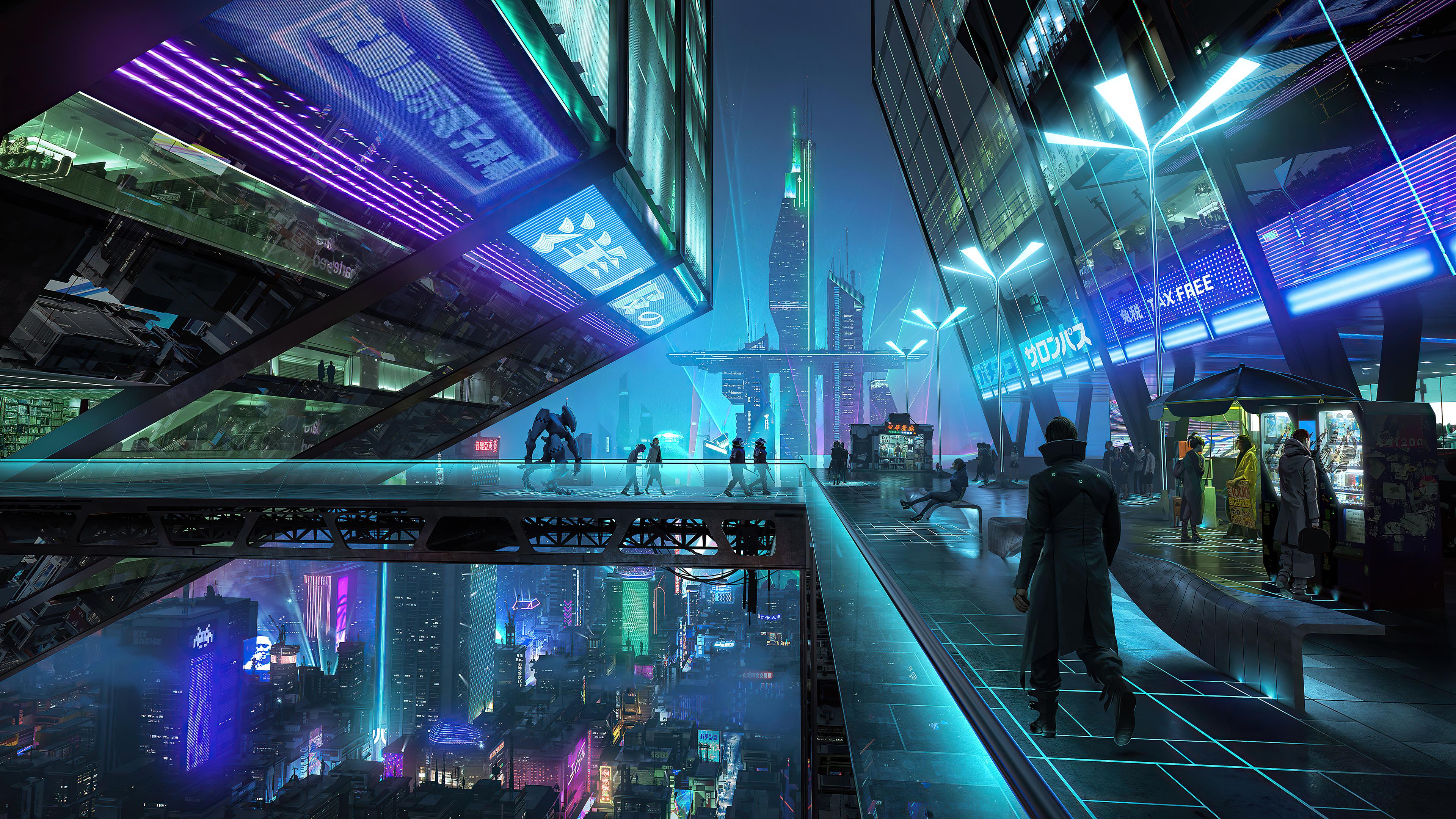 3840x2160 Neon City Night 4k Laptop HD HD 4k Wallpaper, Image, Background, Photo and Picture