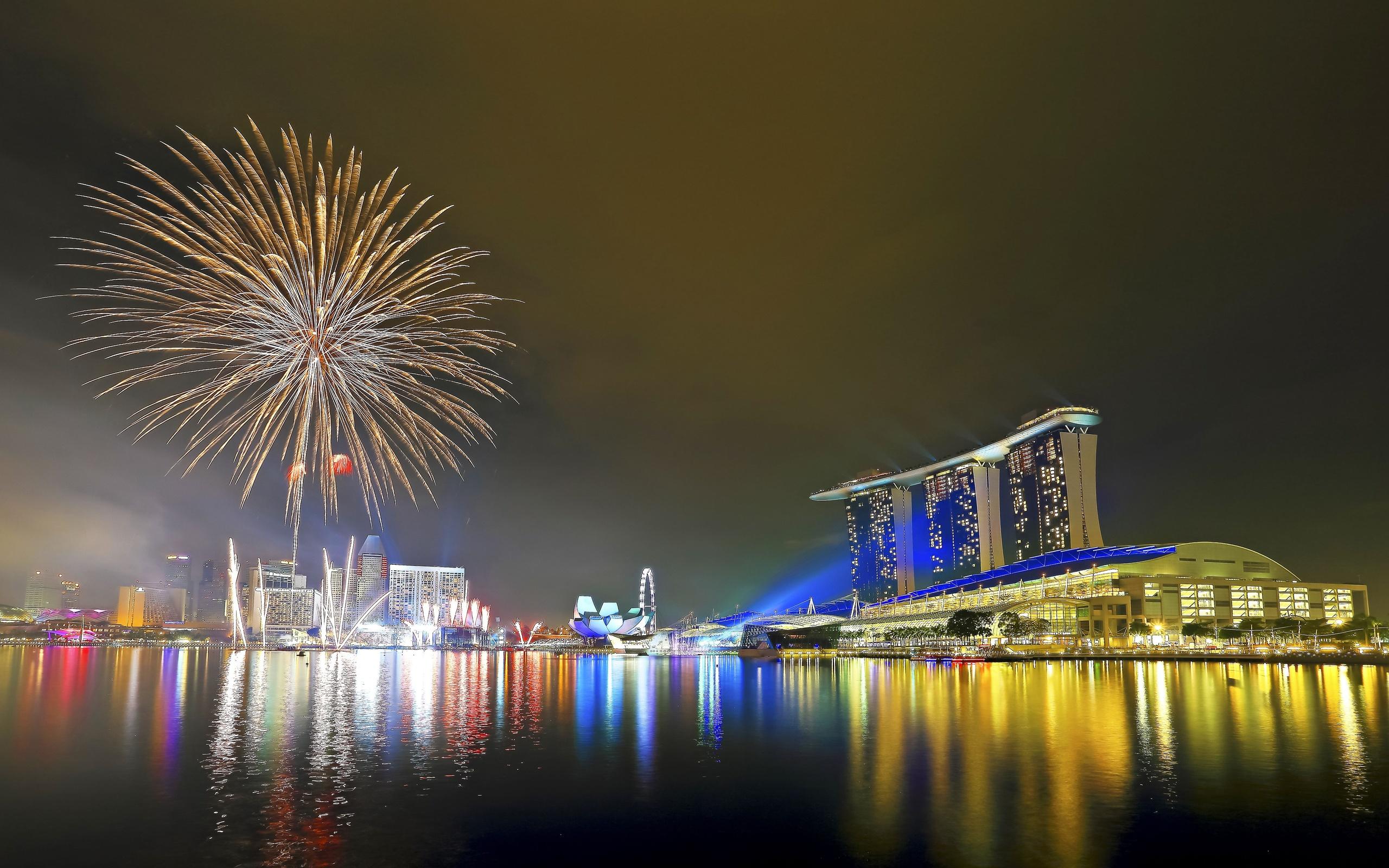 2560x1600 national, Day, Parade, Singapore, Fireworks Wallpaper HD / Desktop and Mobile Background