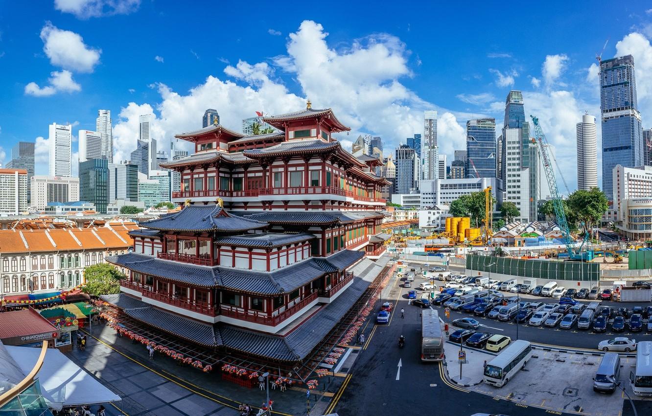 1332x850 Wallpaper the city, the building, Singapore, Singapore, Japanese motifs image for desktop, section город