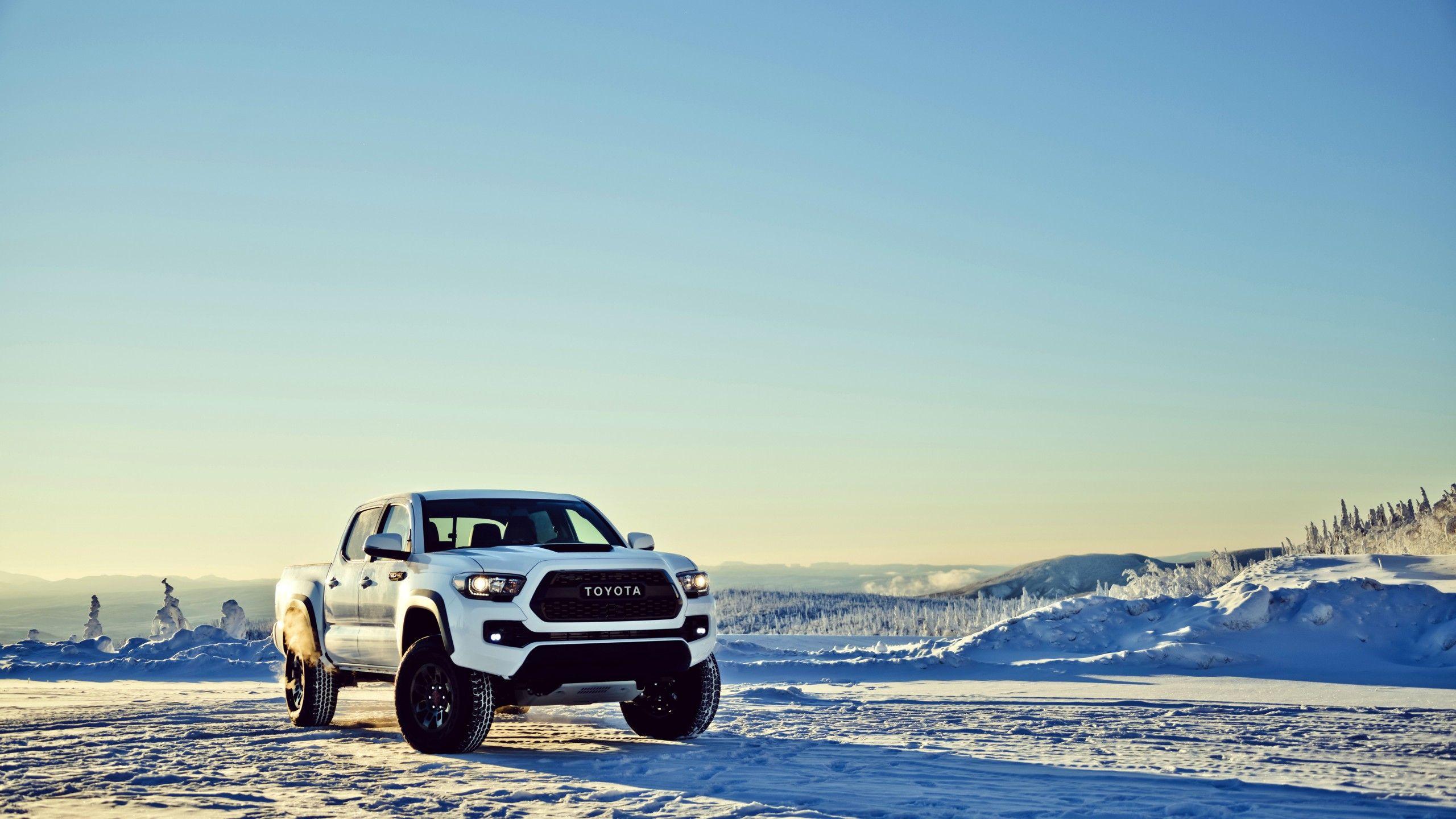 2560x1440 Wallpaper Toyota Tacoma TRD, Chicago Auto Show Off Road, White