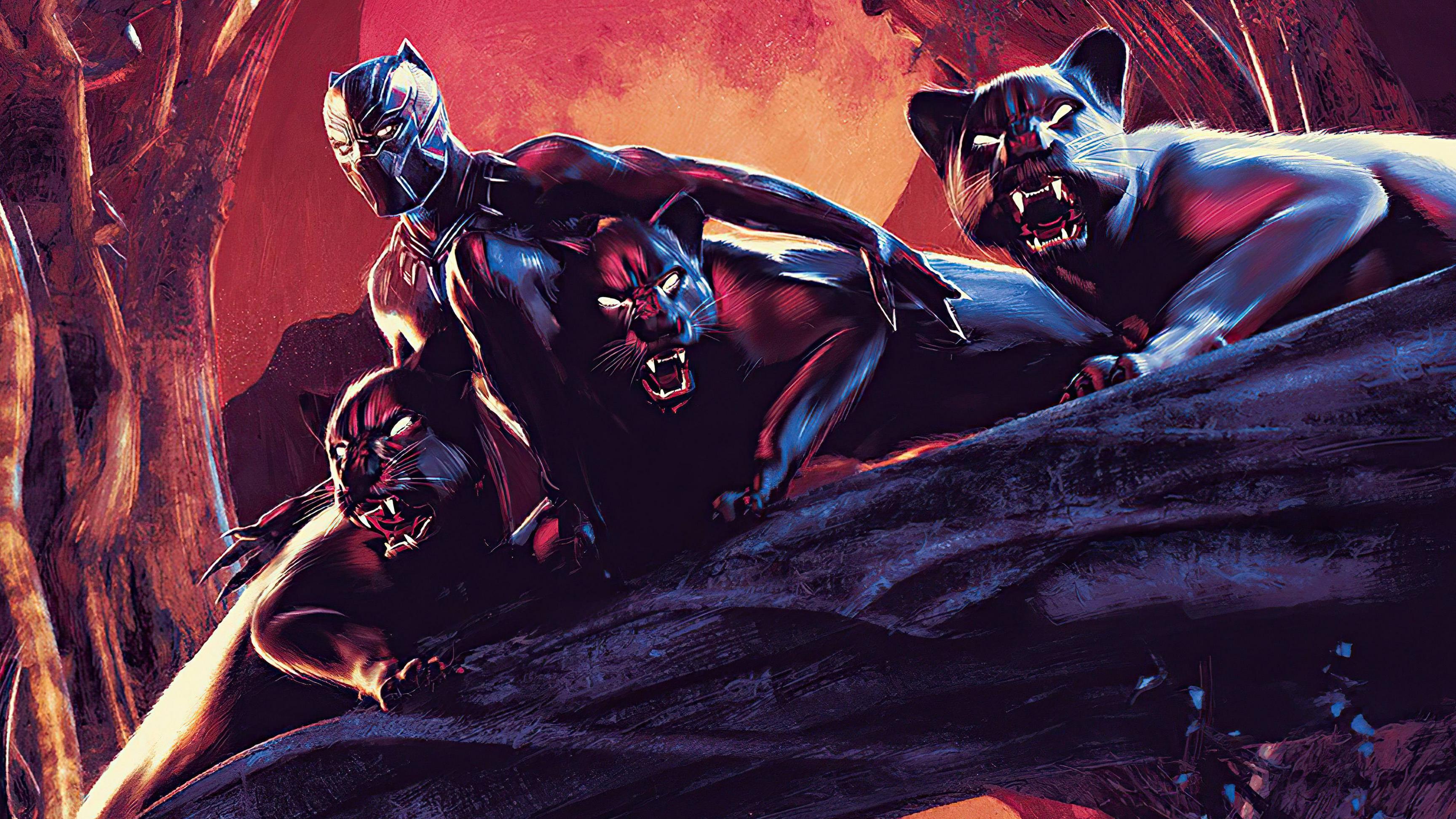 3456x1944 Black Panther Cool Digital Comic Art Wallpaper, HD Superheroes 4K Wallpaper, Image, Photo and Background