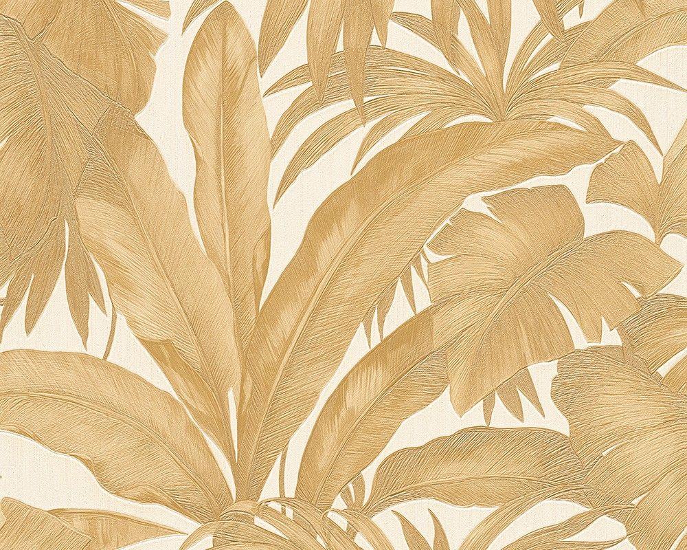 1000x800 Wallpaper Leafs Cream Gold AS Creation Versace 96240 4