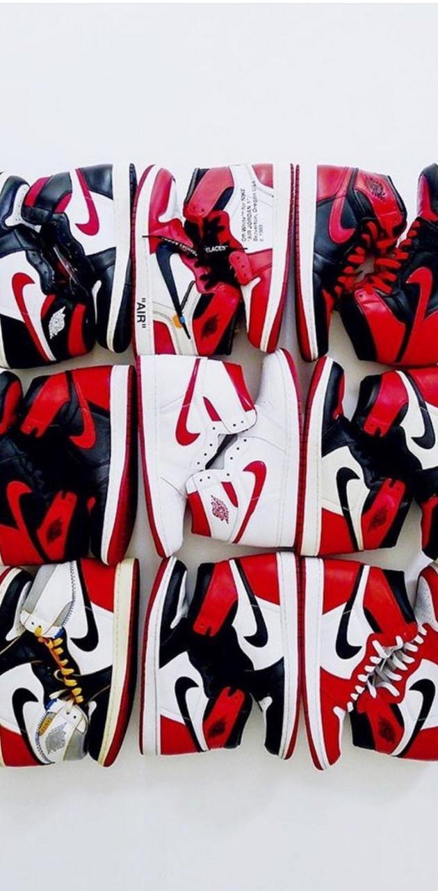 630x1280 Jordan 1 red wallpaper