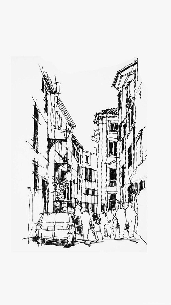 720x1280 Android Wallpaper City Sketch