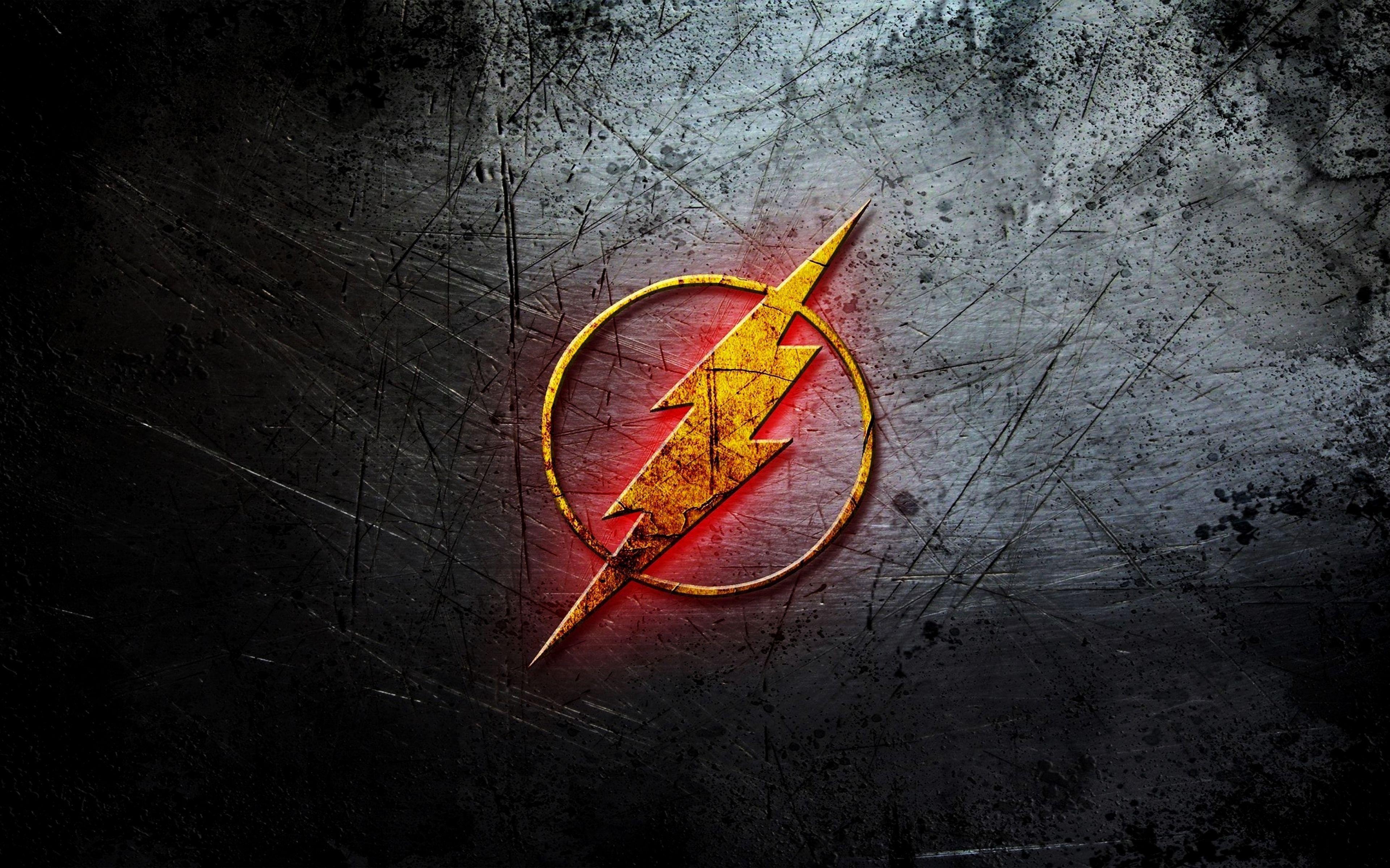 3840x2400 Flash Logo TV Series Black Orange Electric HD Background Wallpaper