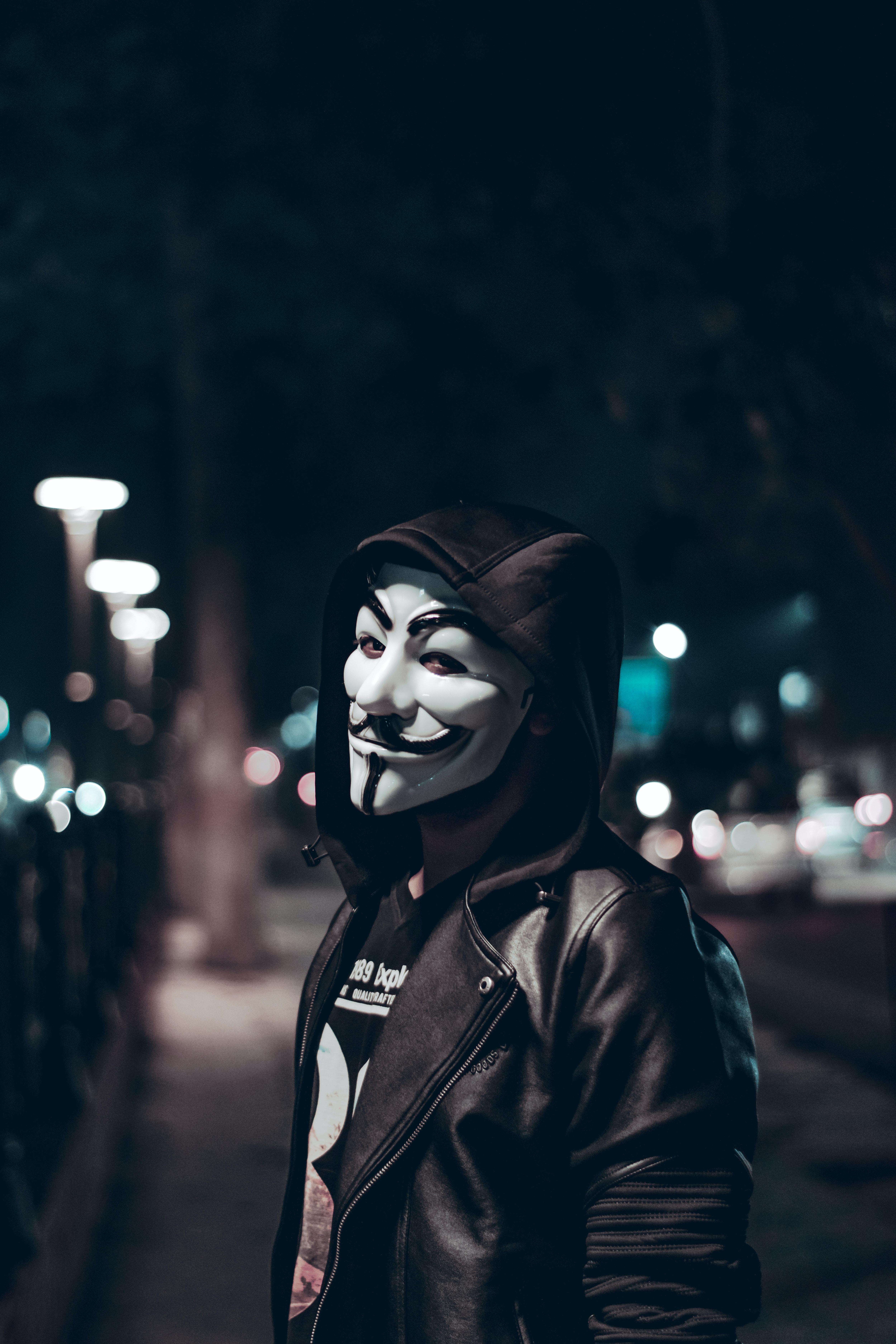 5000x7500 Person Wearing Guy Fawkes Mask · Free