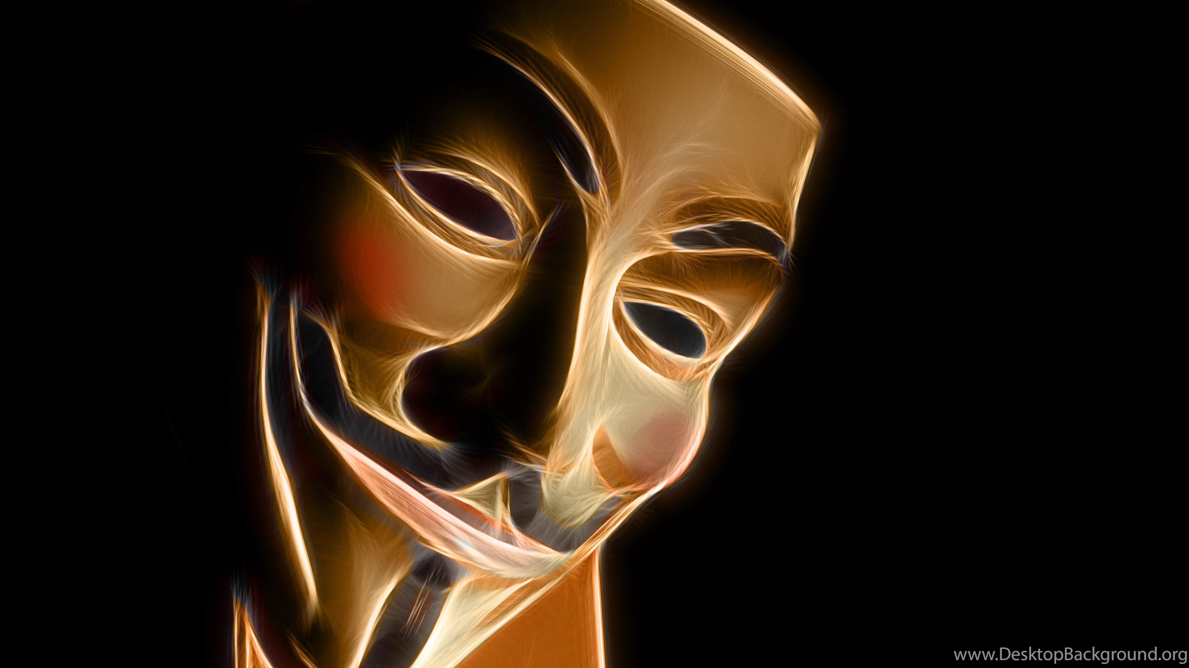 3840x2160 Fractalius Masks Guy Fawkes V For Vendetta Mask Desktop Background