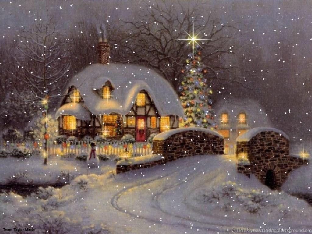1024x768 Christmas Cabin Wallpaper Bing Image Desktop Background