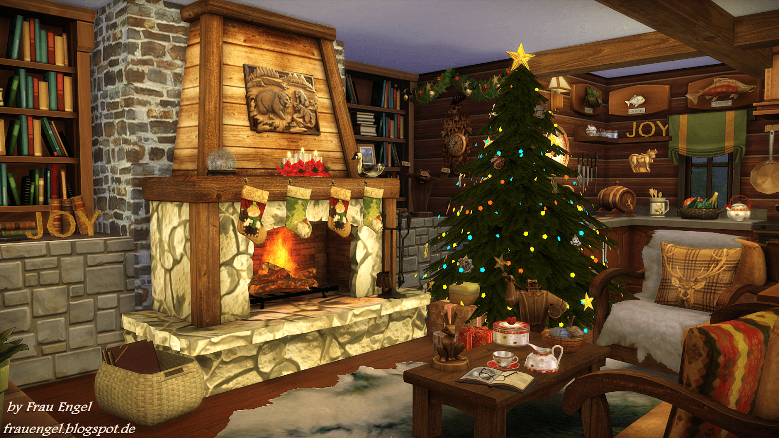 1600x900 Frau Engel: Christmas Log Cabin