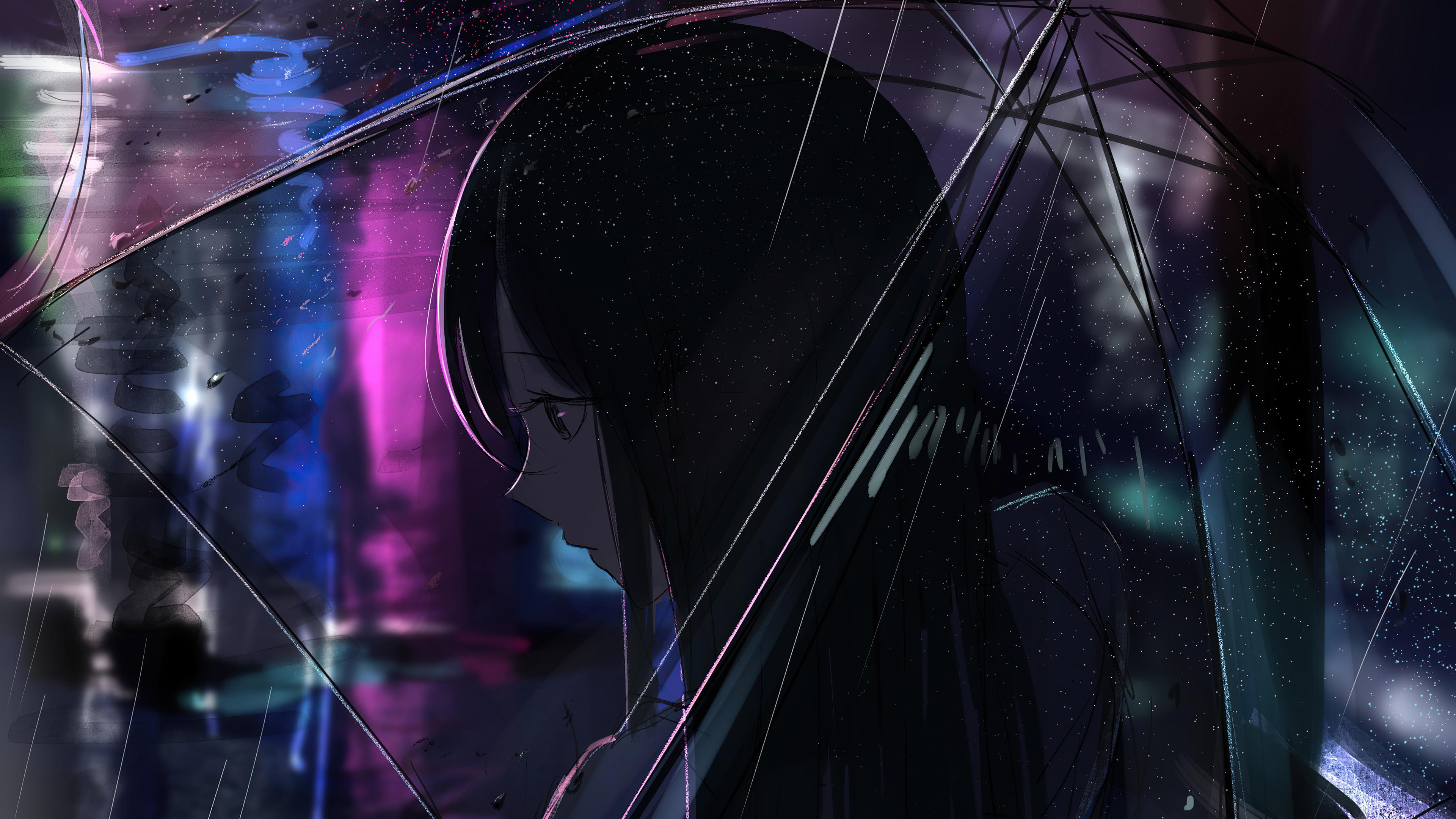 3840x2160 Anime Girl Transparent Umbrella Rain 4k, HD Anime, 4k Wallpaper, Image, Background, Photo and Picture