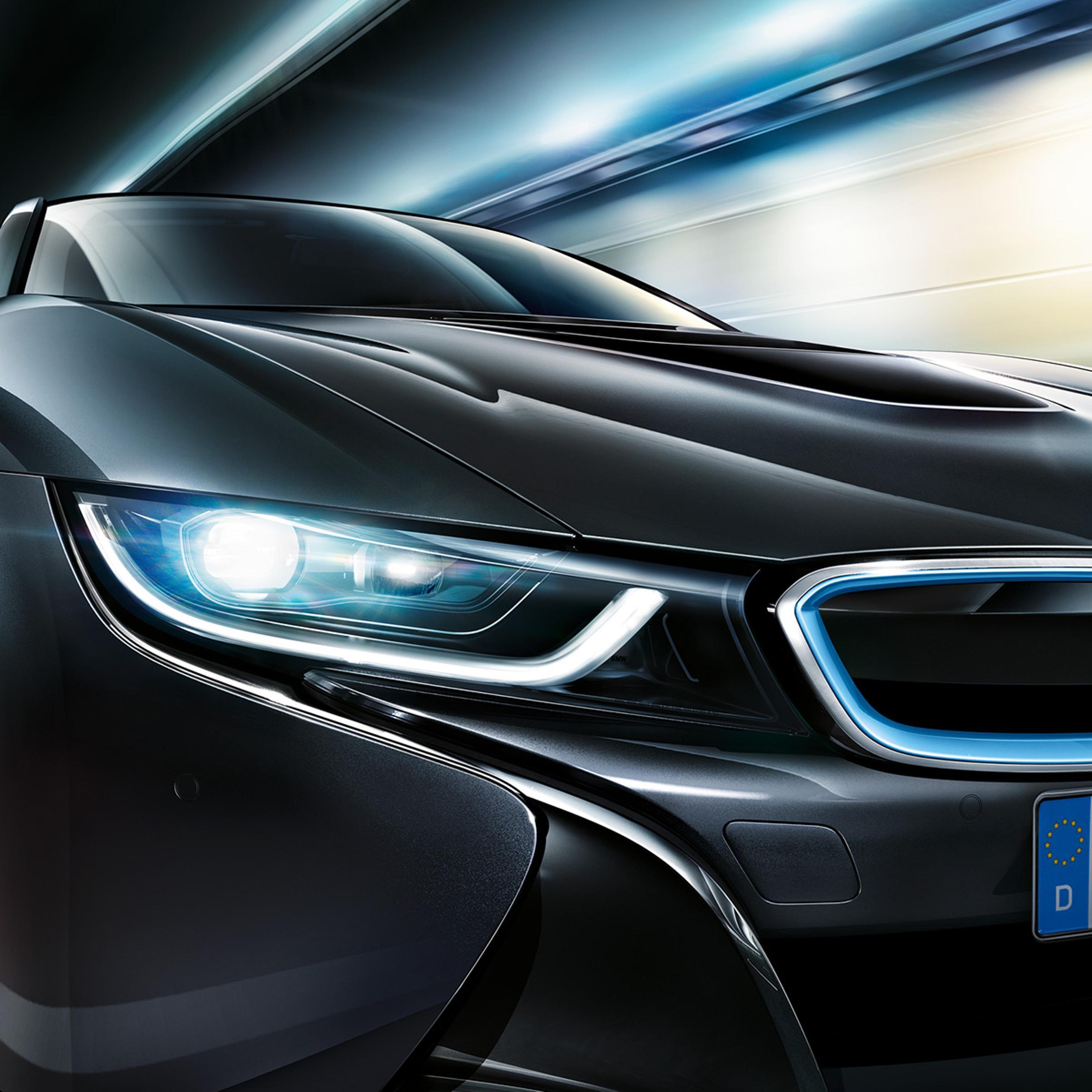 2524x2524 Black BMW I8 on the road