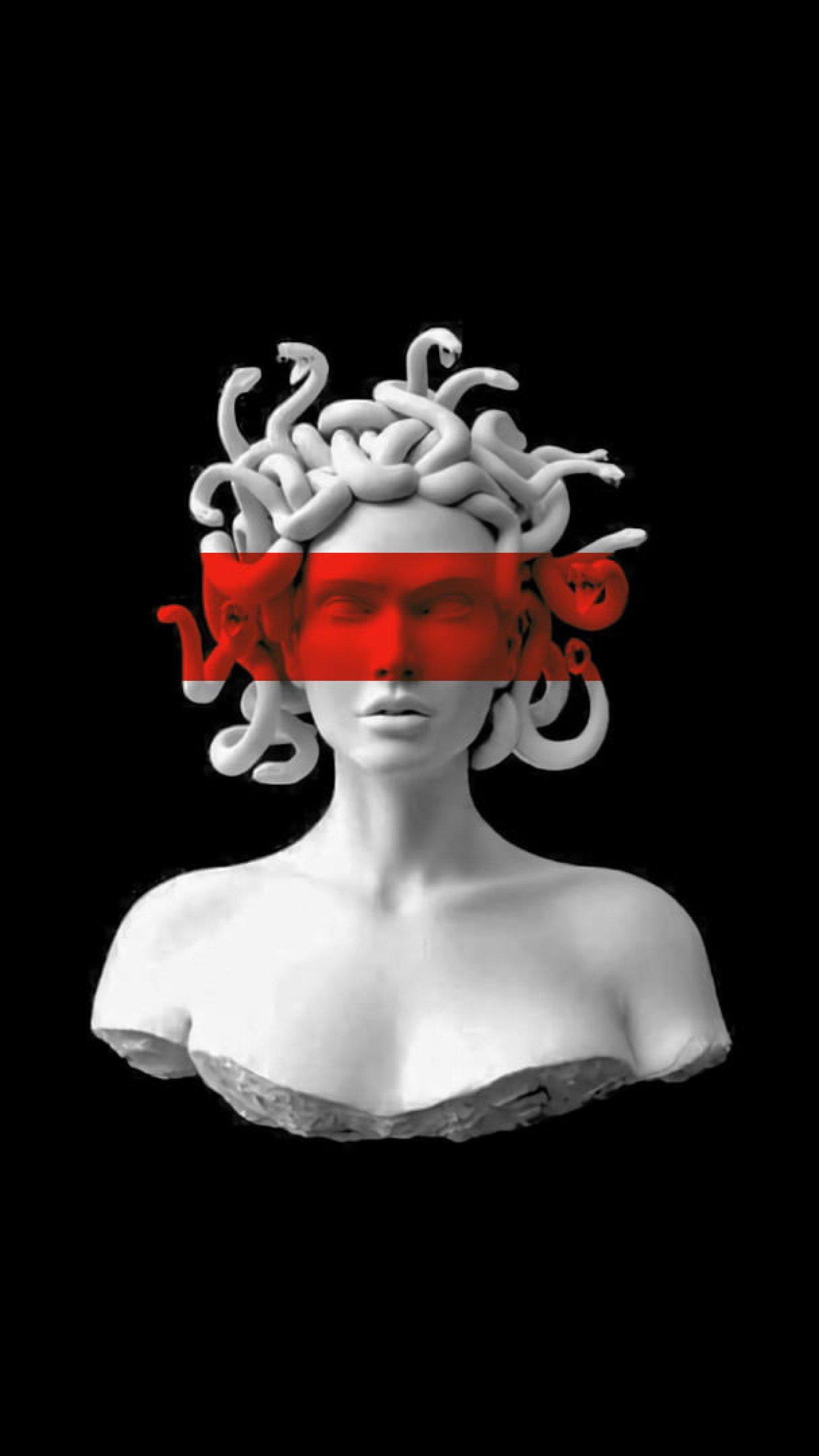 1440x2560 Medusa Dark Minimal Wallpaper