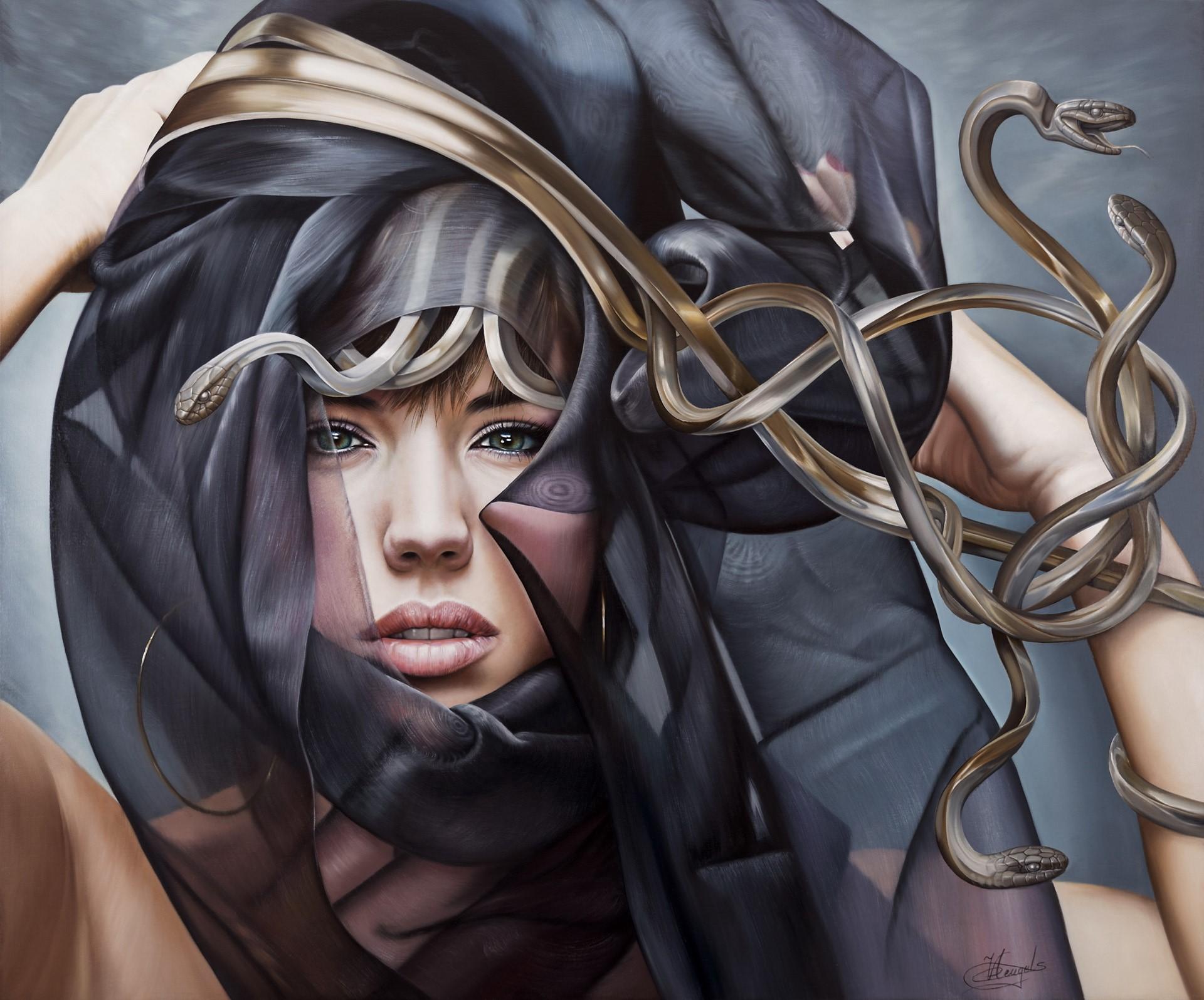 1920x1596 Medusa Gargona, Supernatural beings, Snakes, Head, Glance, Face HD Wallpaper