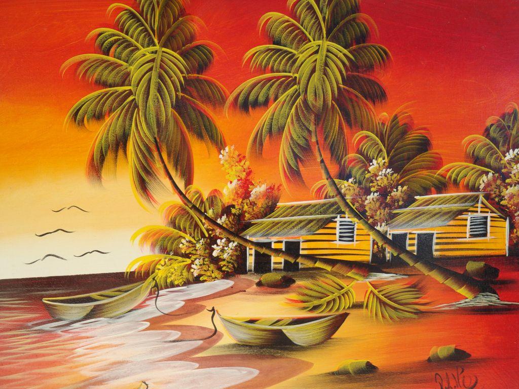 1024x768 Dominican Republic Art. Beach art painting, Nature art painting, Caribbean art