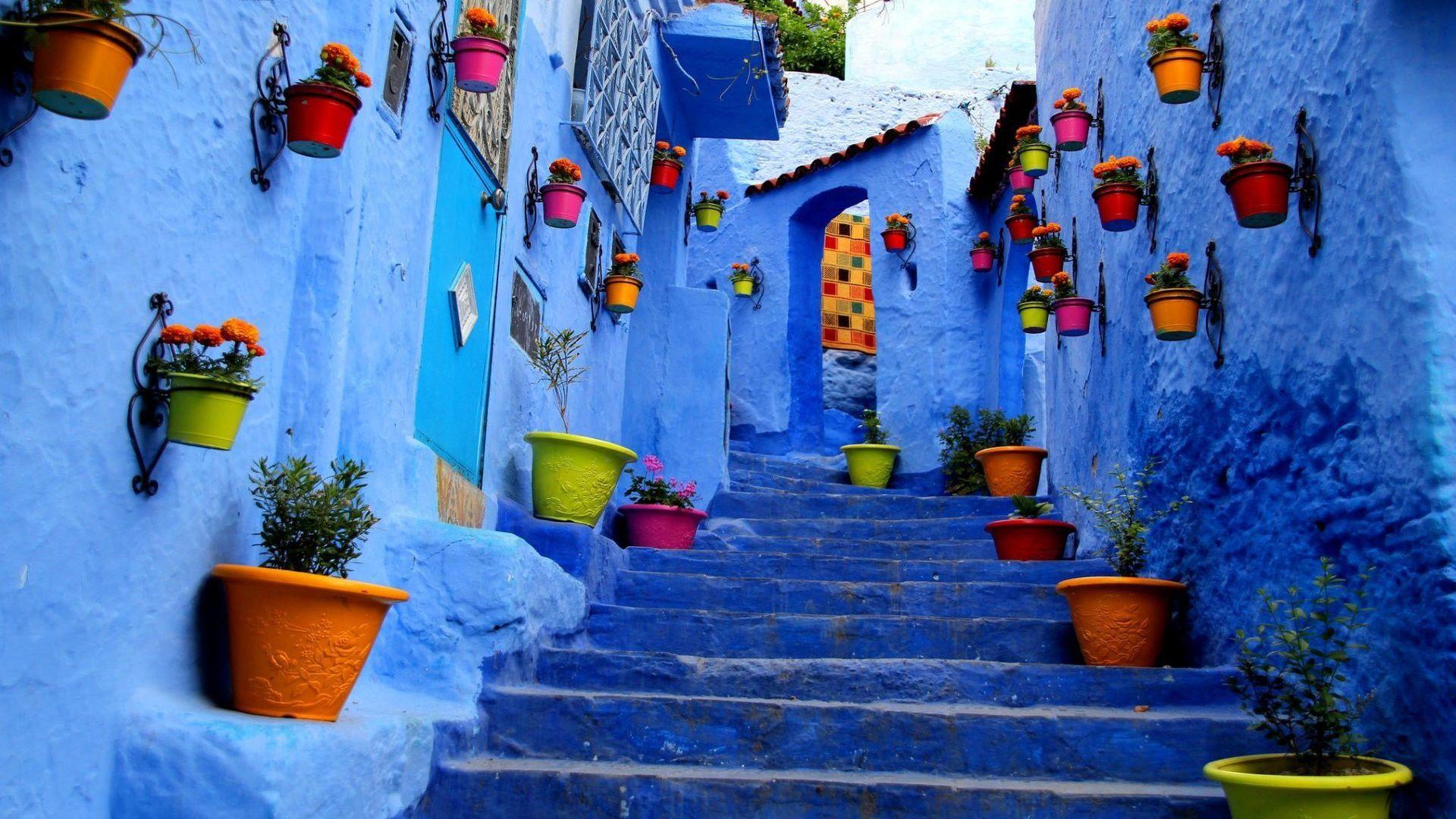 1920x1080 Morocco Blue City Wallpaper