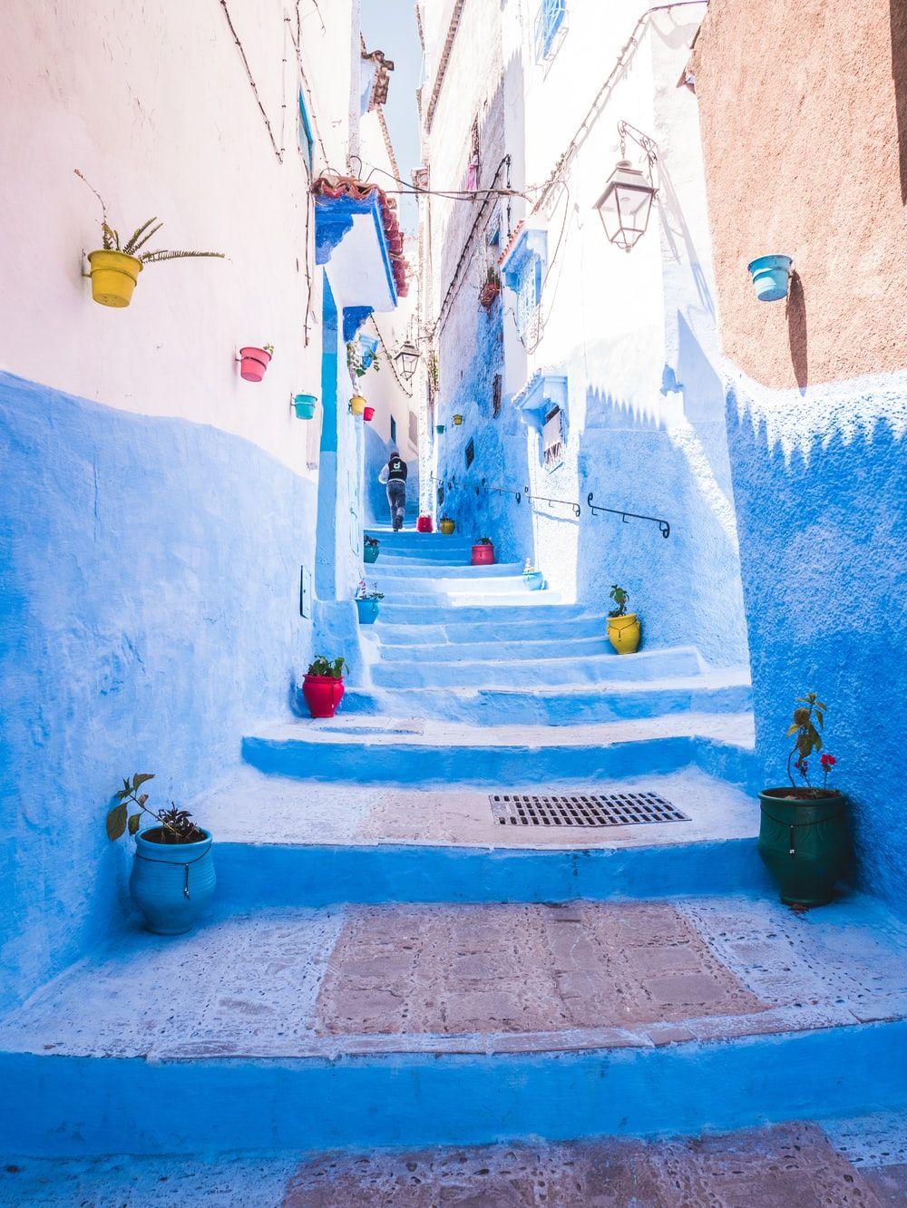 1000x1332 Morocco Blue City Wallpaper