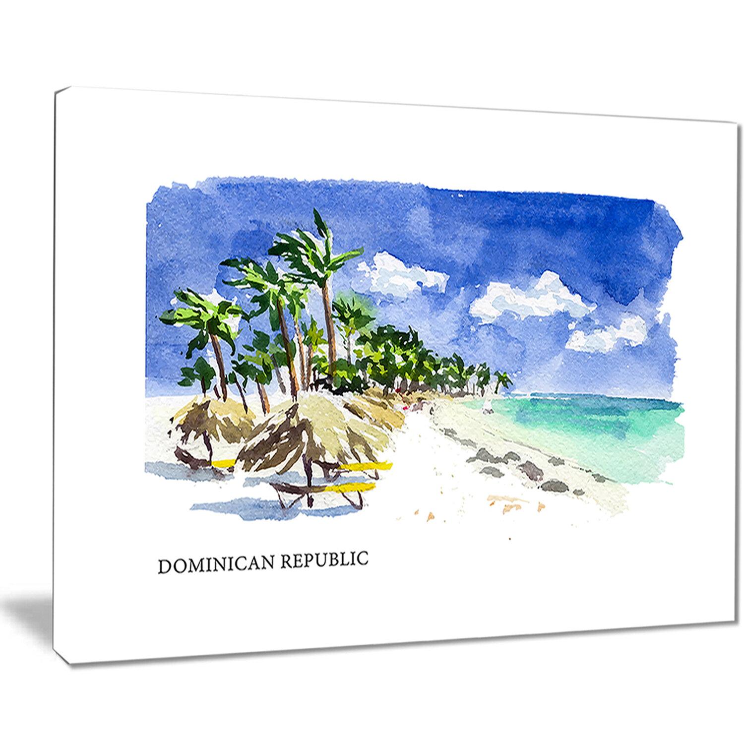 1500x1500 East Urban Home Dominican Republic Vector Illustration Canvas Print