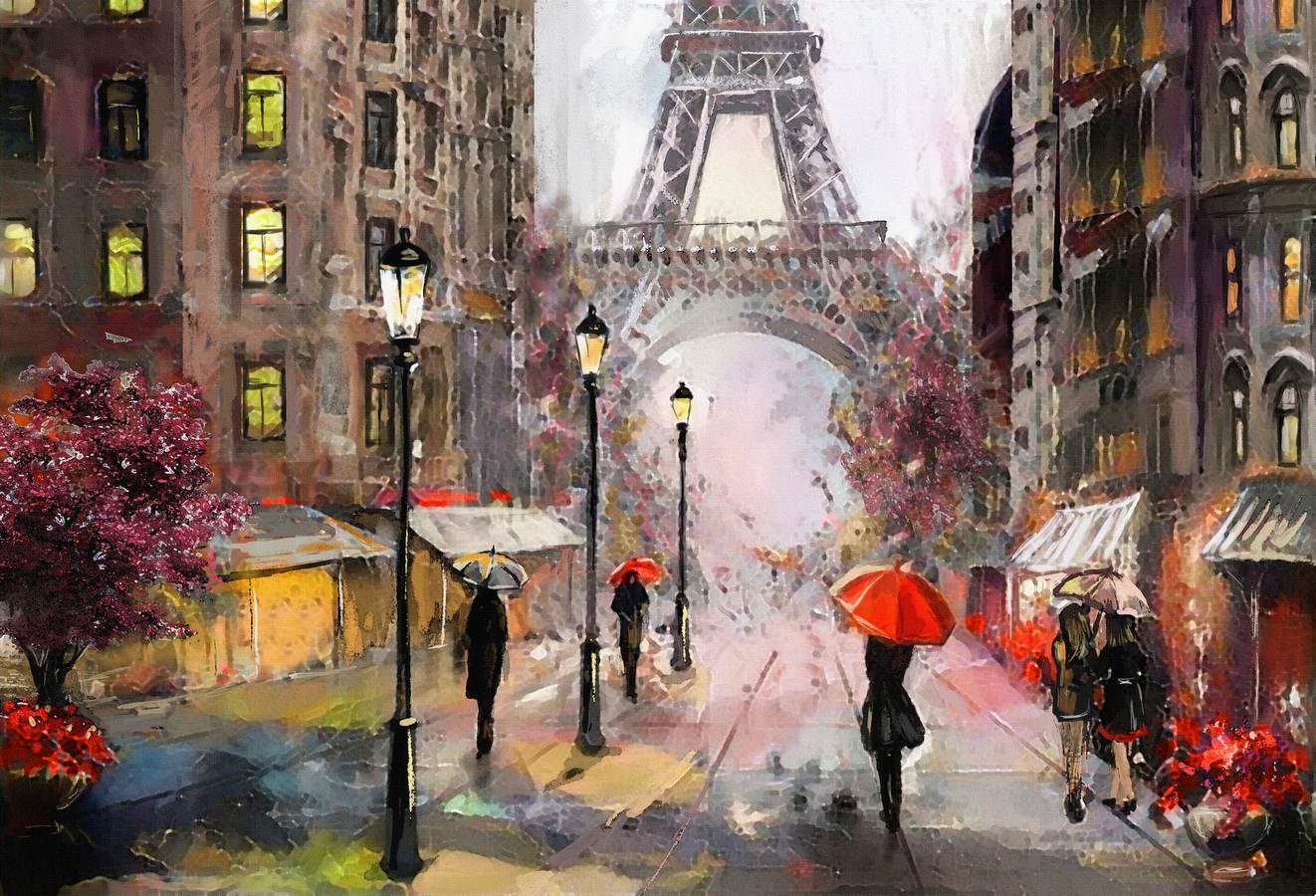 1322x900 Paris In The Rain Paintings