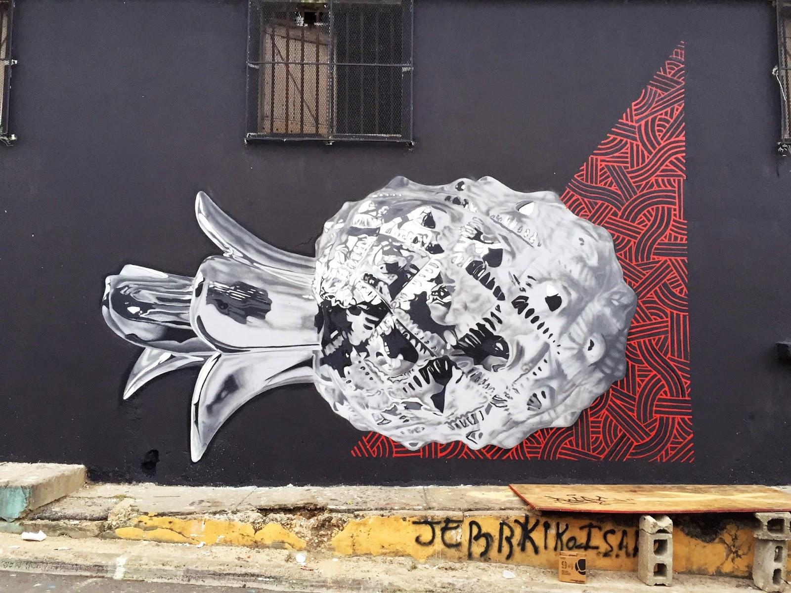 1600x1200 Chrome Pineapple, a brand new mural by Bikismo in Santo Domingo, Dominican Republic Dallas Art Dealers Association