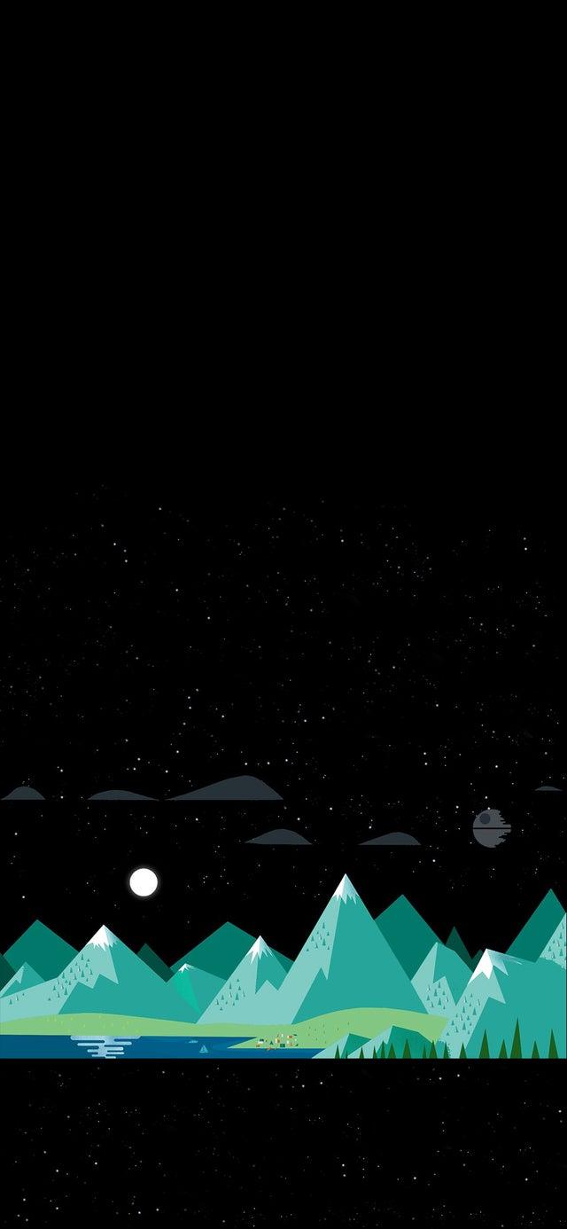 640x1386 Subtle Death Star wallpaper for iPhone