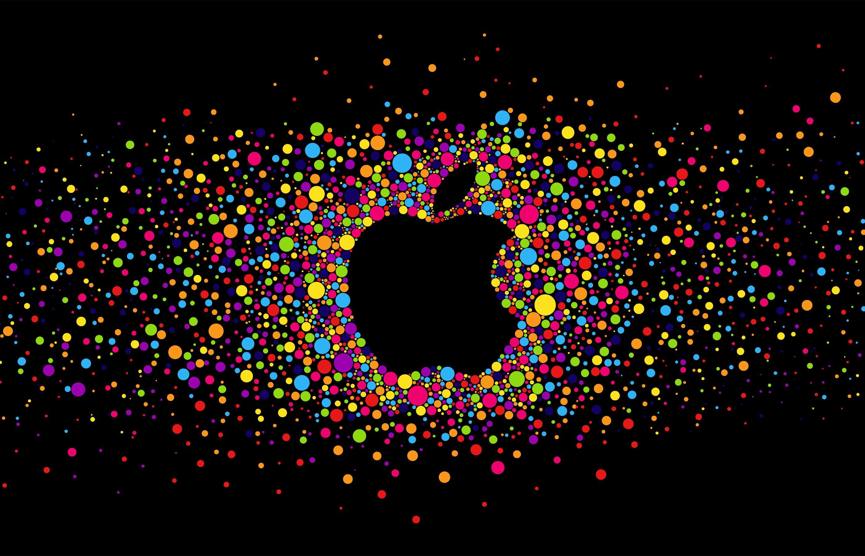 2800x1800 Apple, Logo, Bright, Circles, Colorful wallpaper