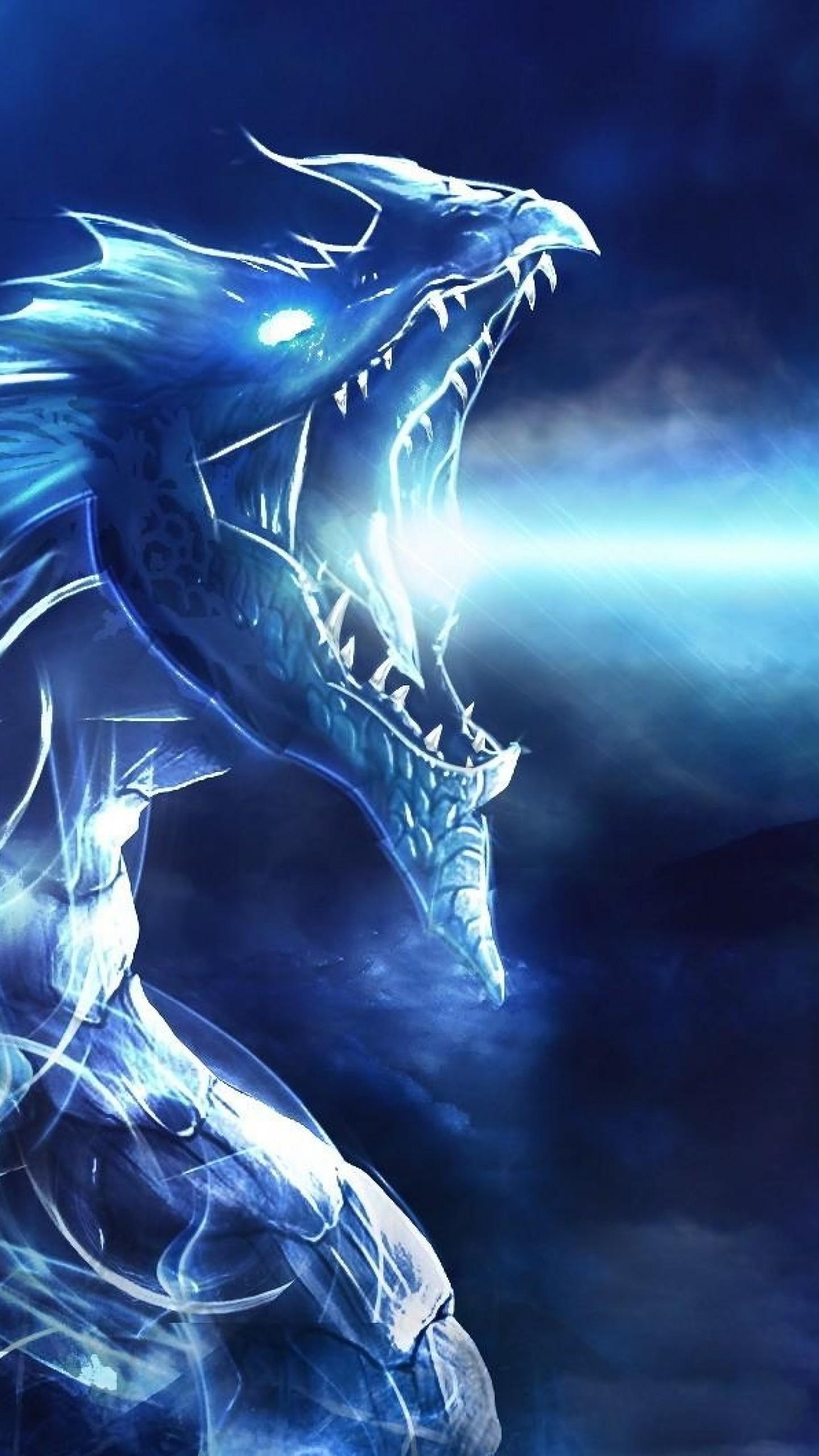 1440x2560 Blue Dragon Wallpaper HD