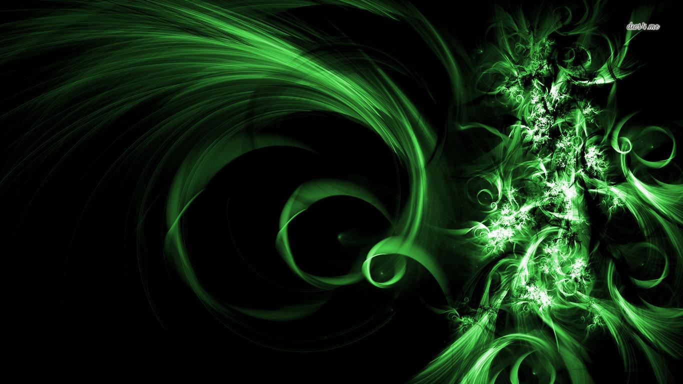 1366x768 Green smoke wallpaper
