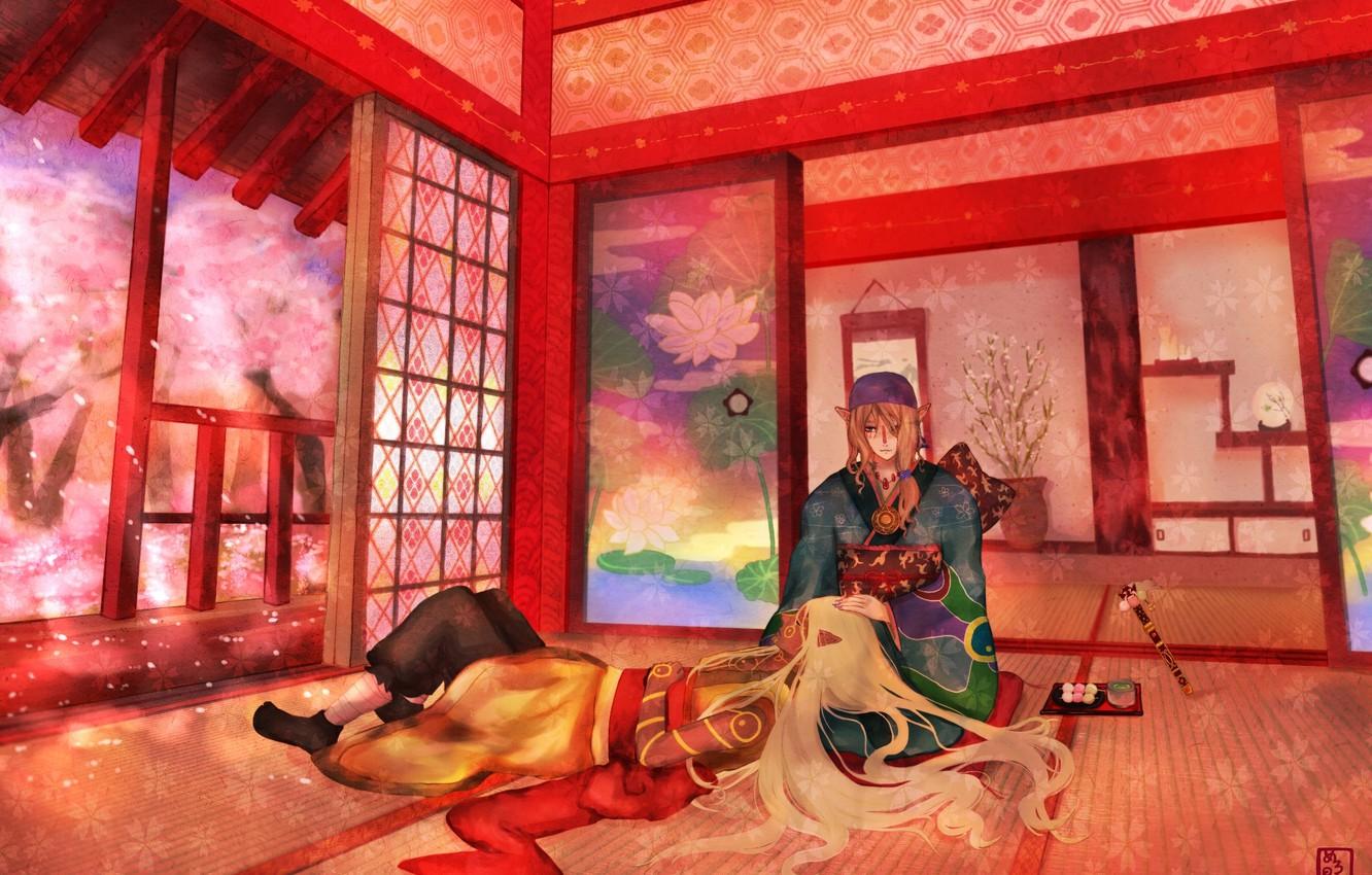1332x850 Wallpaper art, guys, Kusuriuri Dark, Mononoke, Kusuriuri image for desktop, section прочее